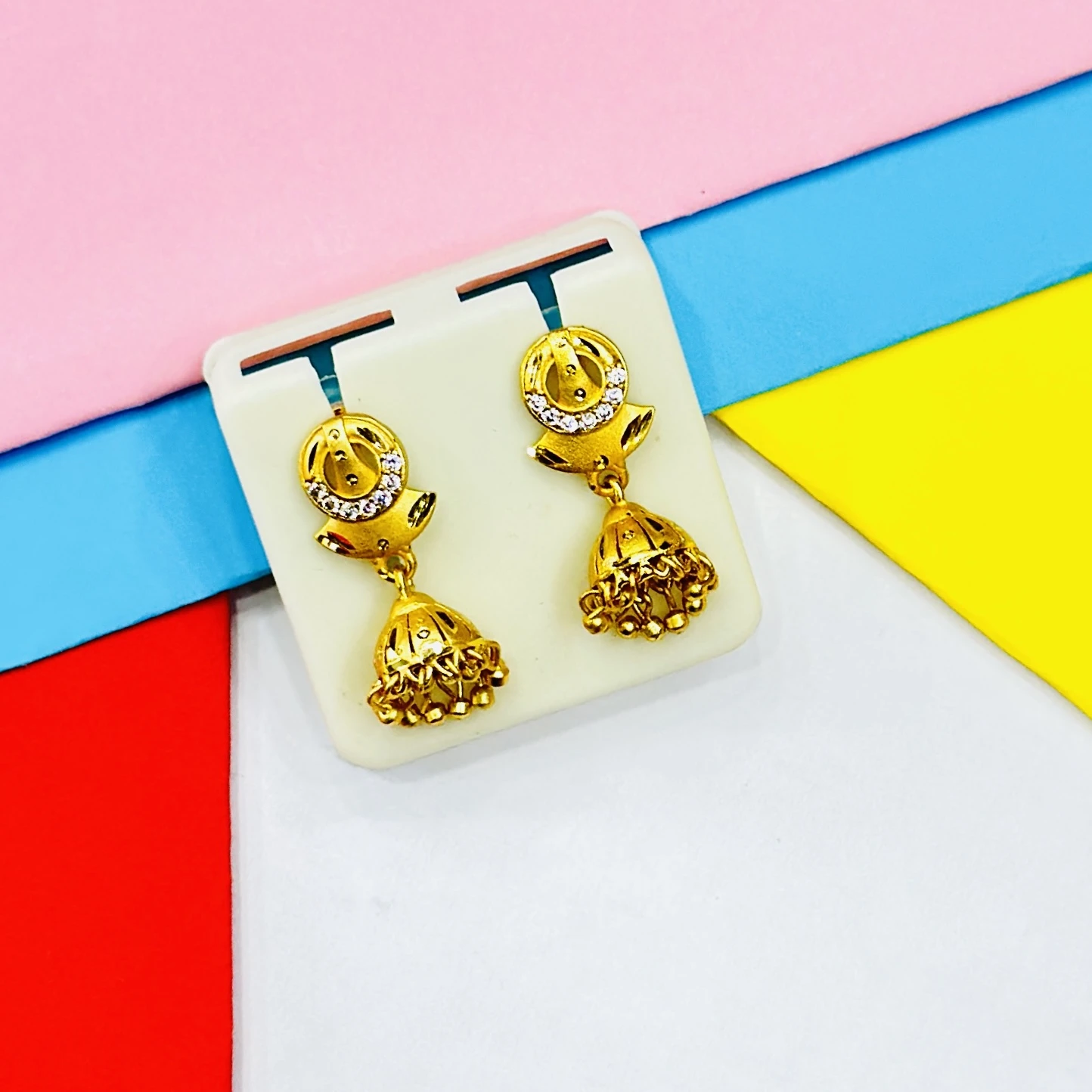 Gold -plated jhumka earrings