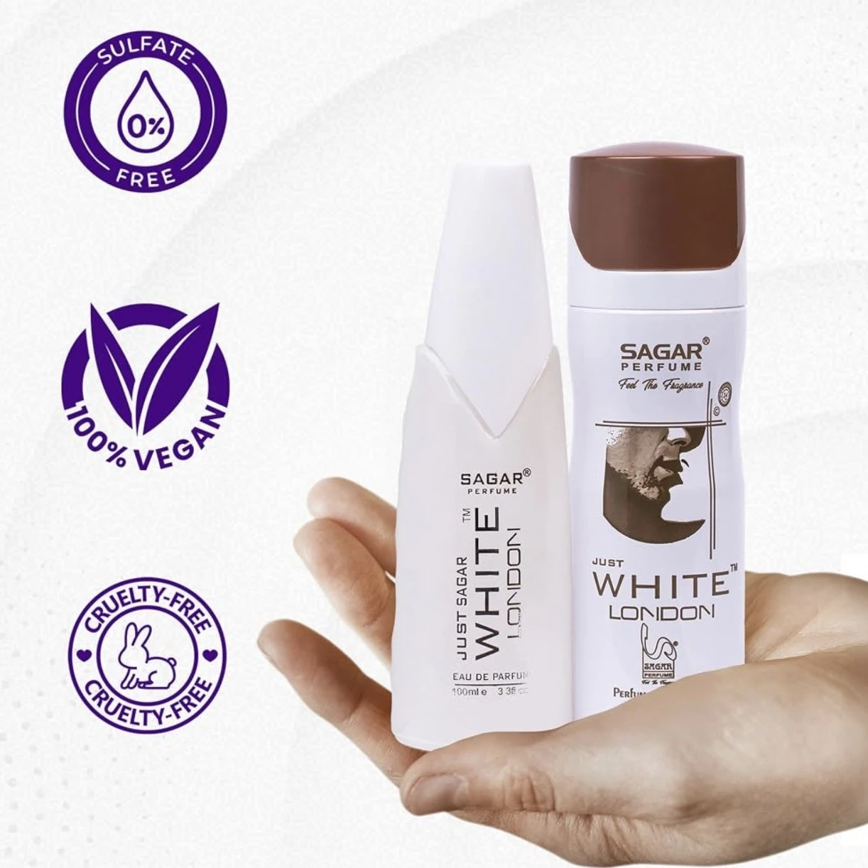 Sagar Just White London Perfume & Deodorant Combo.