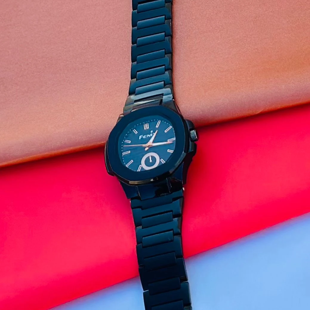 French Connection Black Dial Analog Watch Mens-