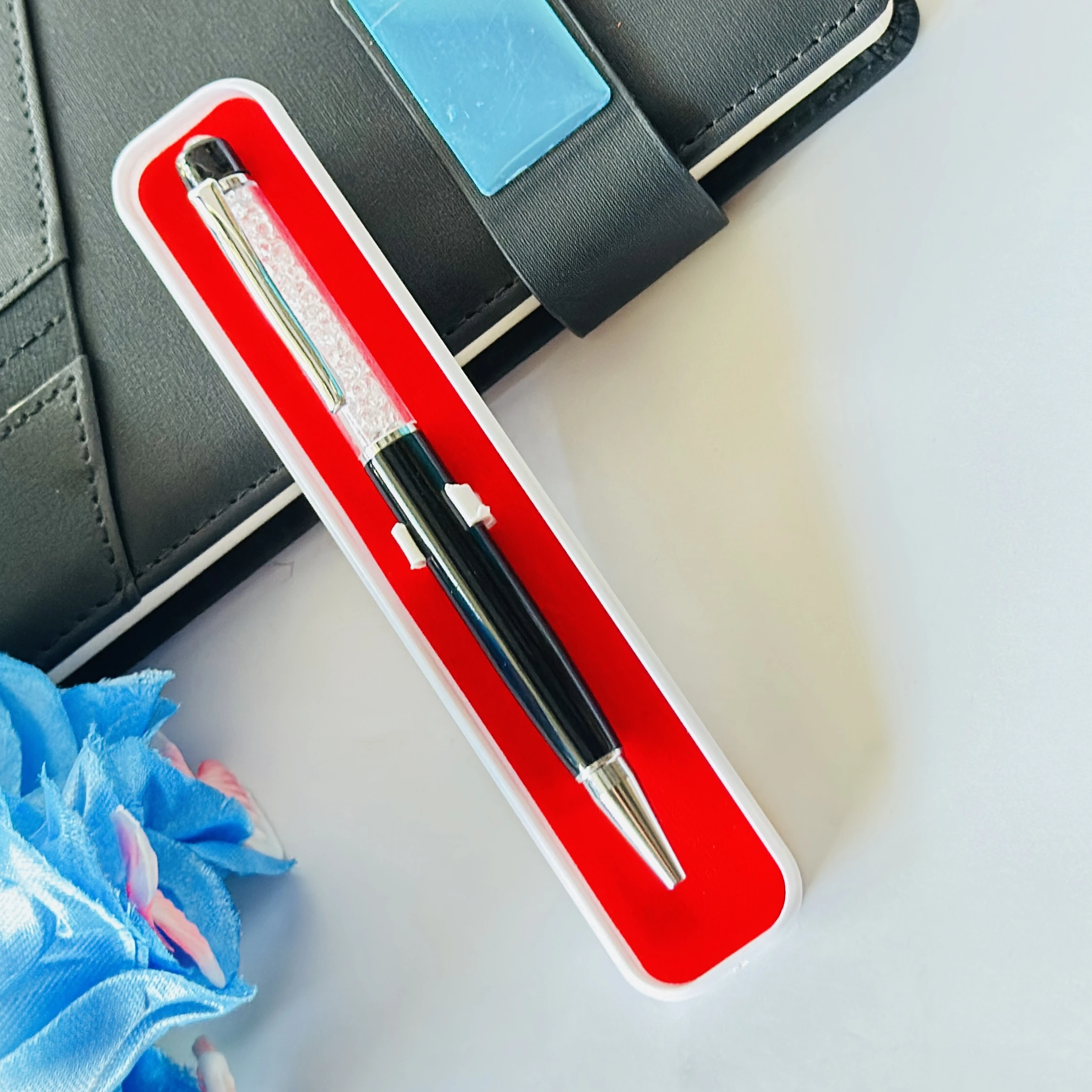 InkCrystal Diamond Black Ball Pen