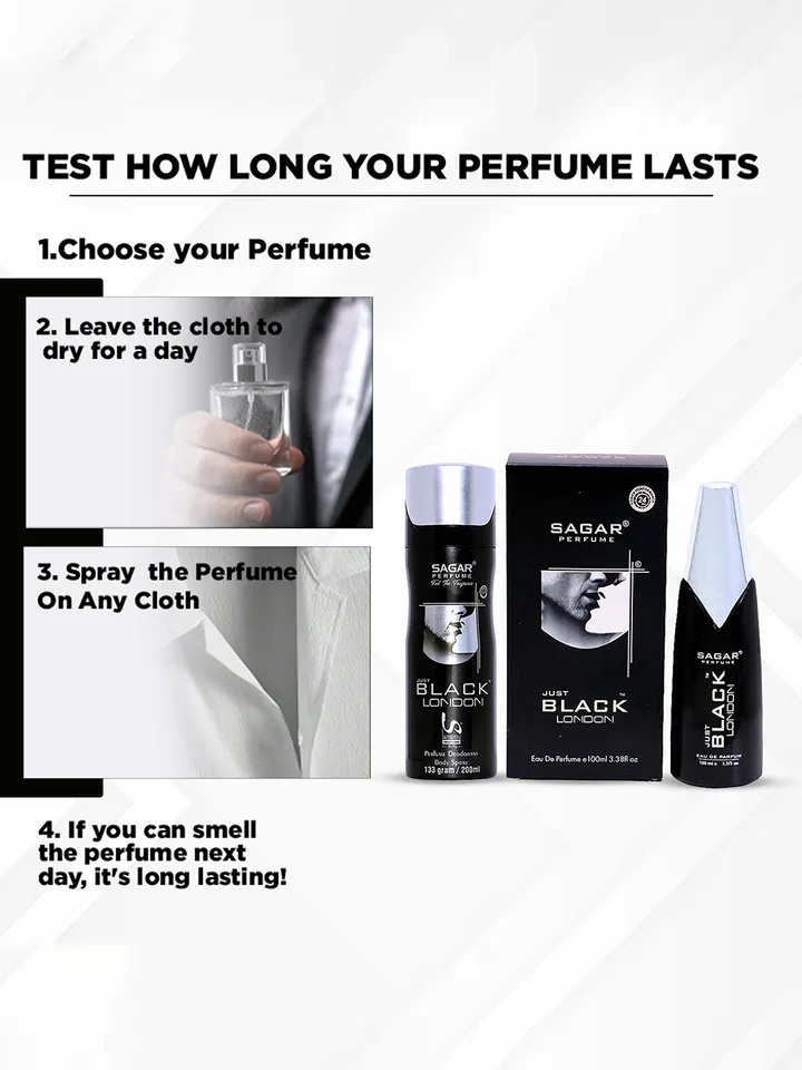 Sagar Just Black London Perfume and Body Spray Combo.