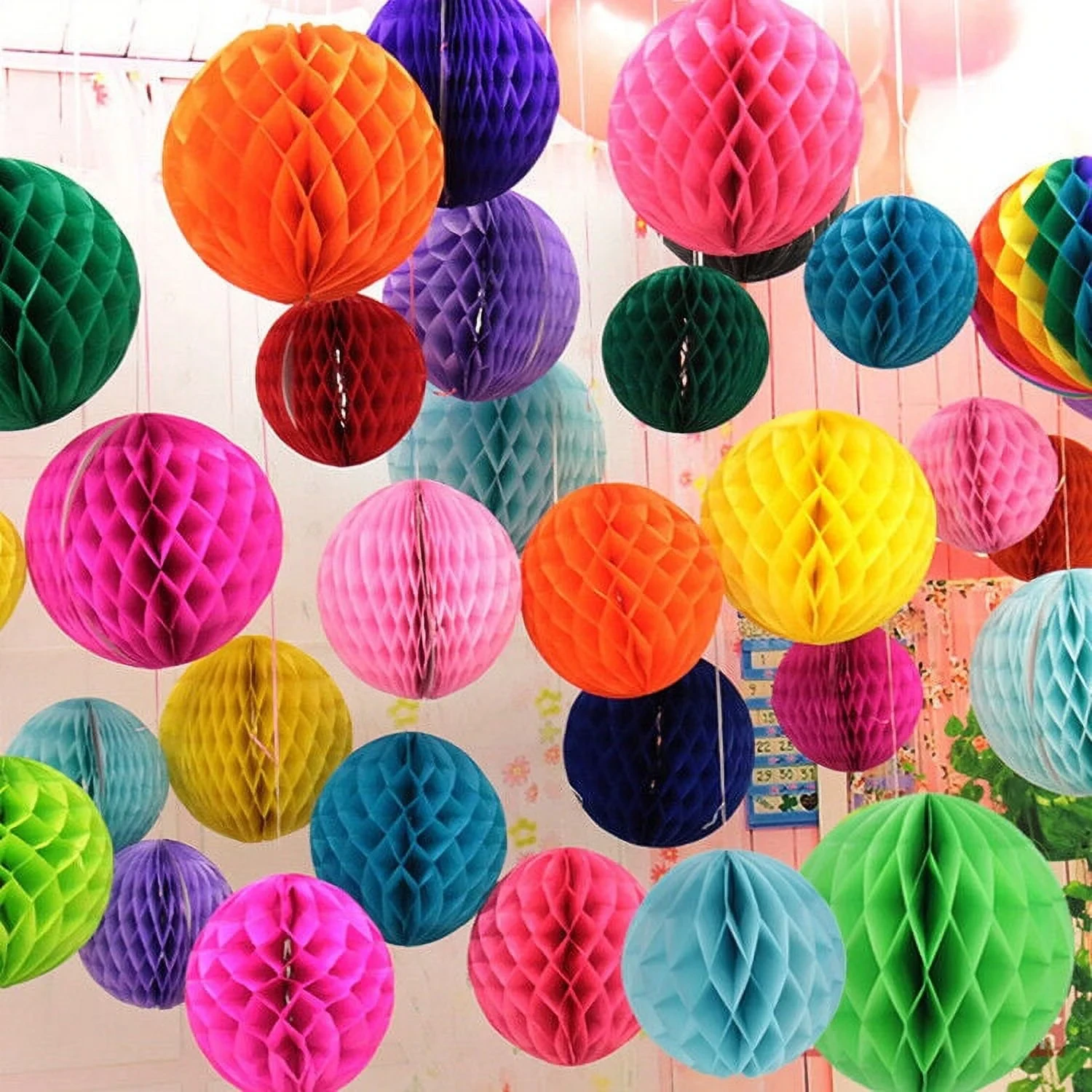 package of honeycomb paper ball decorations.