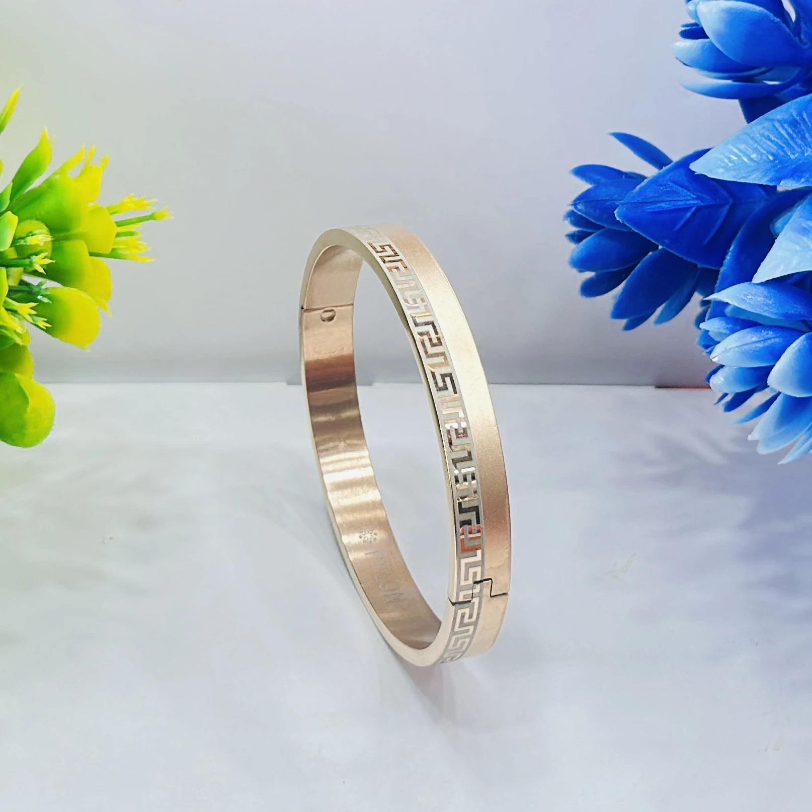 Sterling Silver Platinum Plated Men's Kada for Men