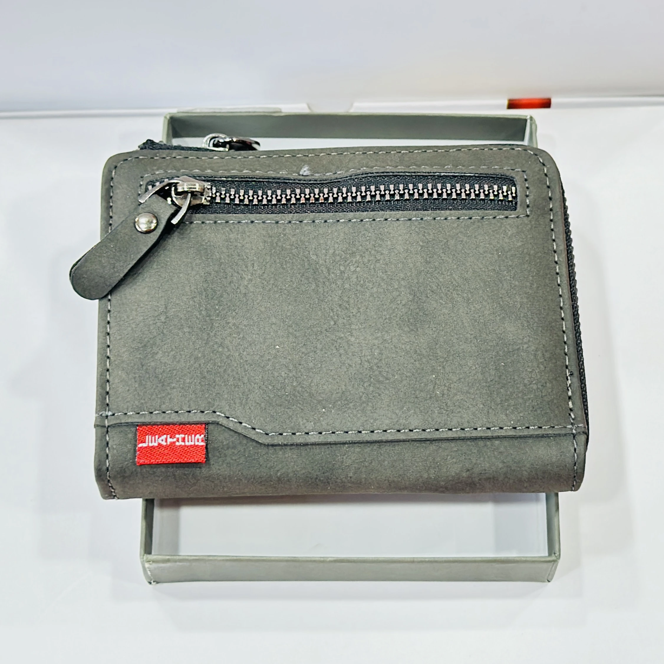 Grey Loise Borren branded bi-fold wallet