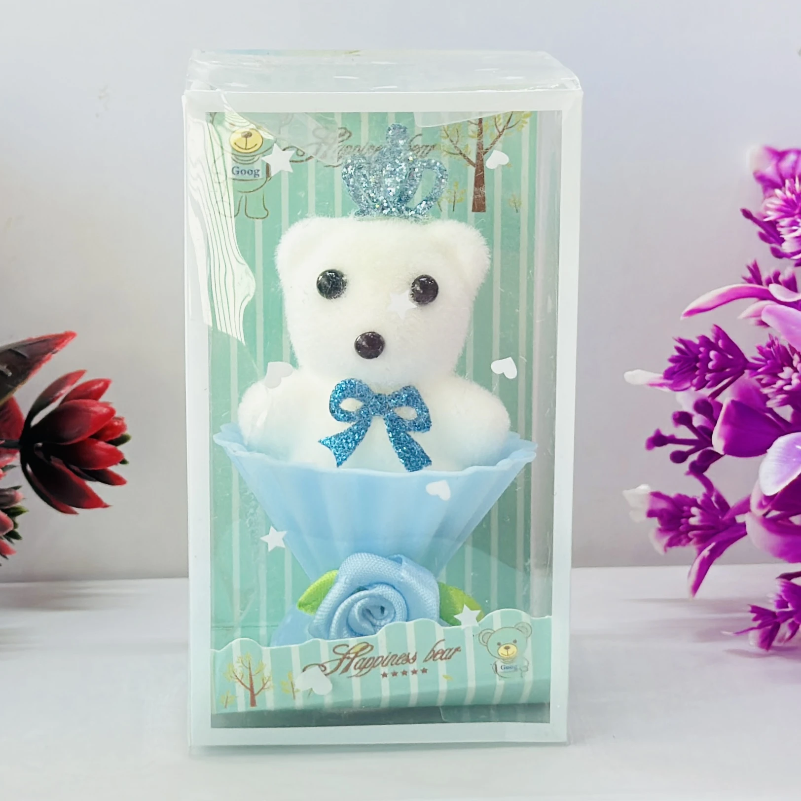 Small decorative teddy bear showpiece gift set.
