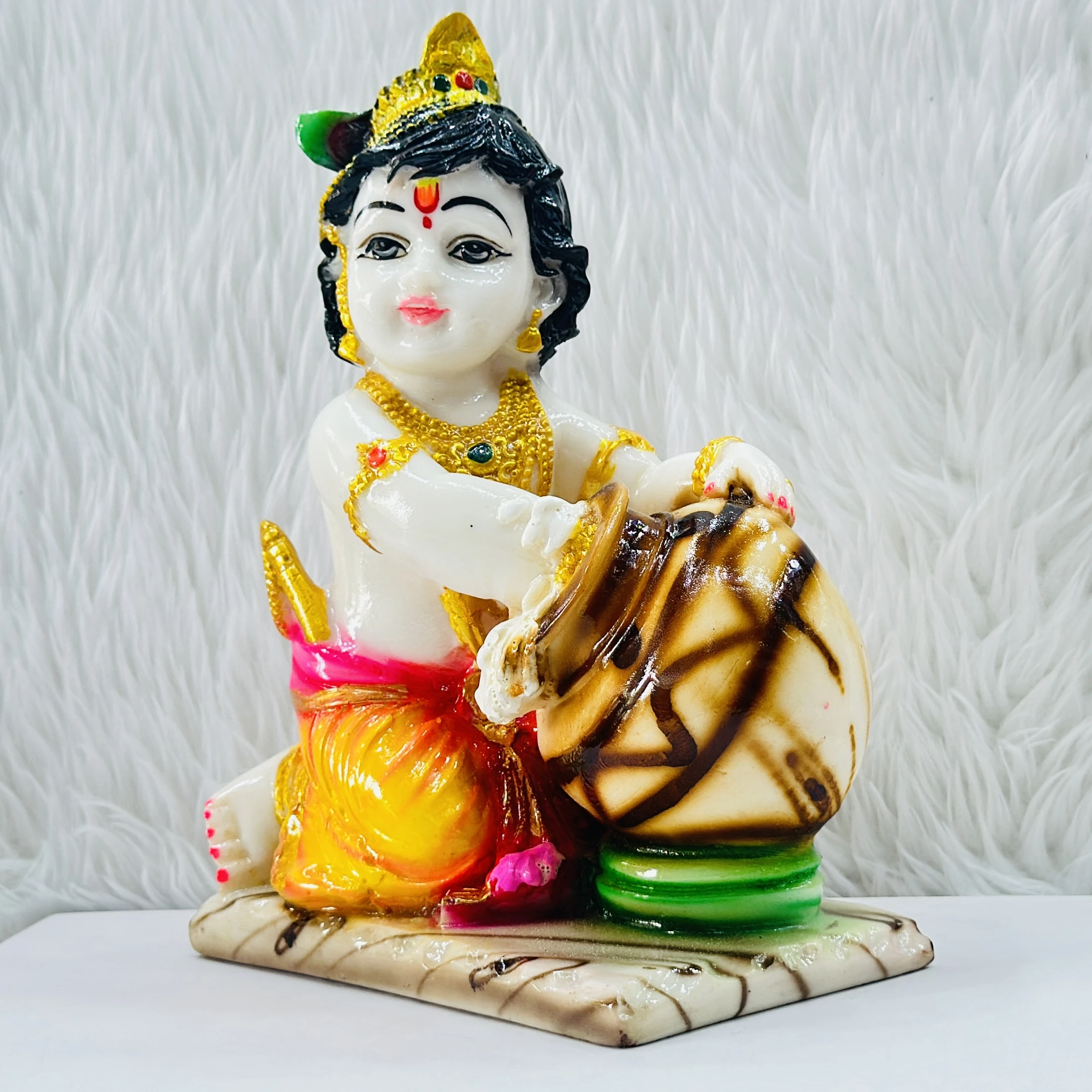 Krishna Matki Marble Murti Statue