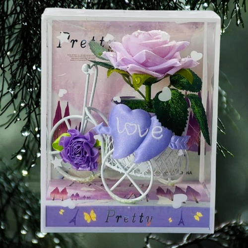 Bicycle Artificial Flower Decor Plant