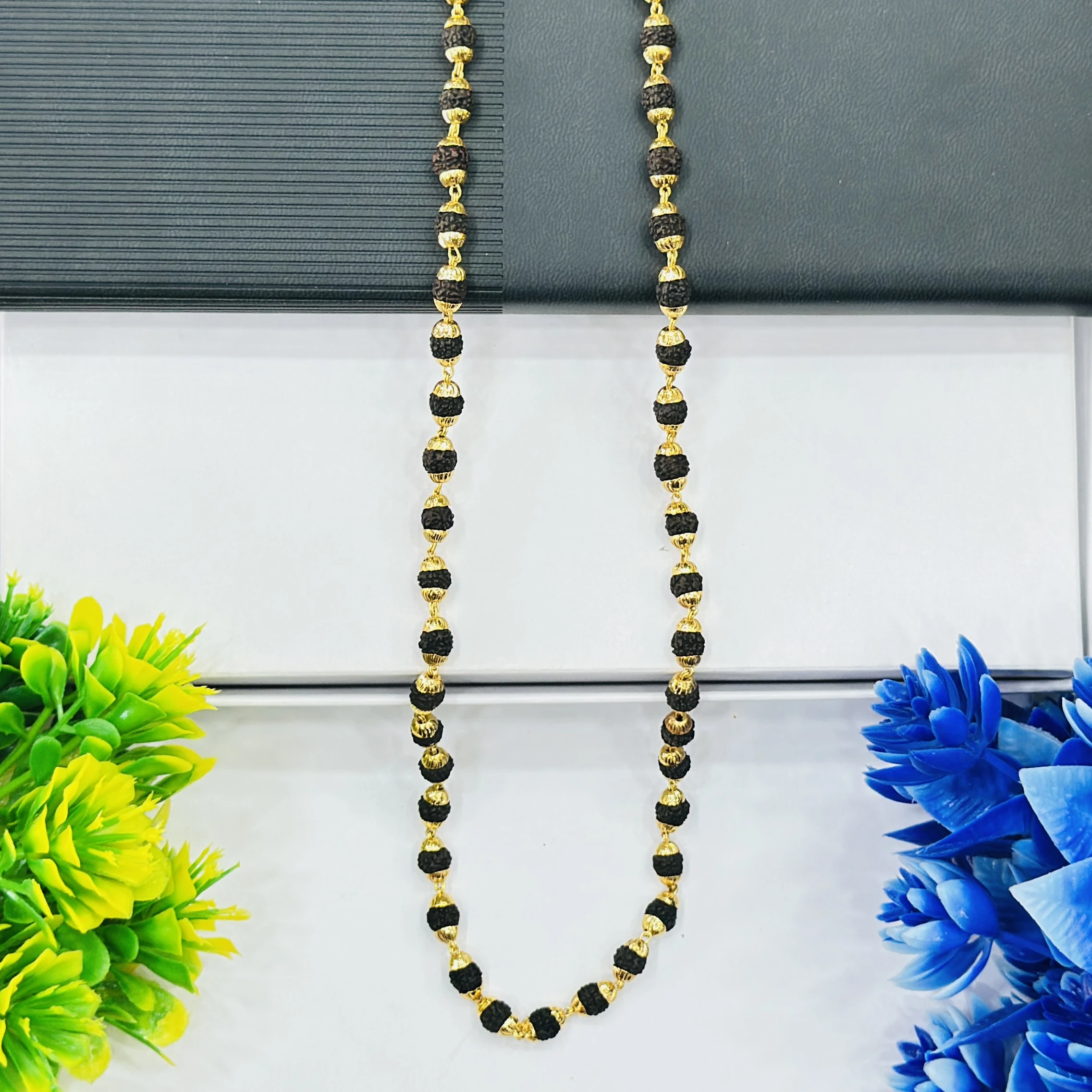 Gold plated Rudraksha mala