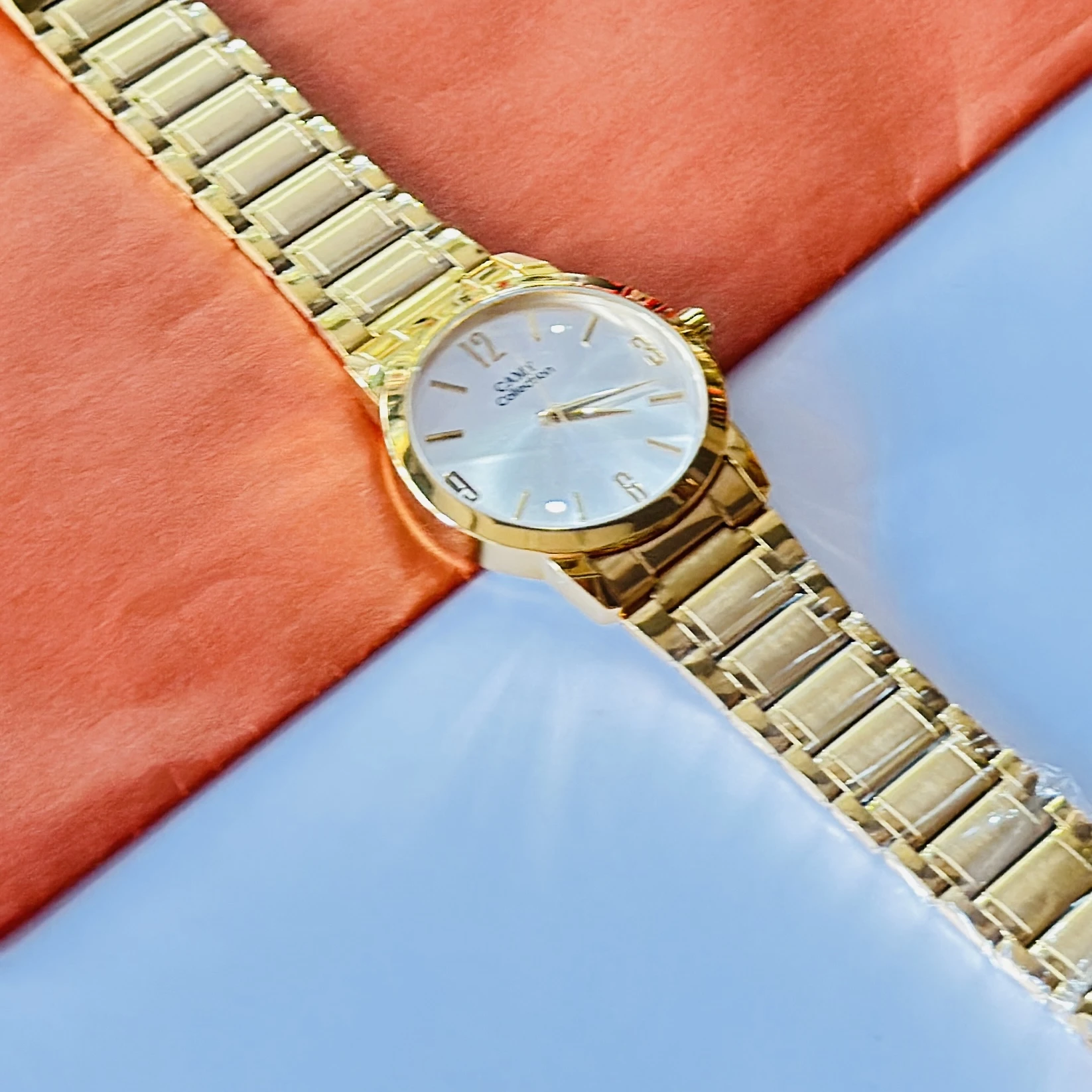 Gold coloured Analogue Watch