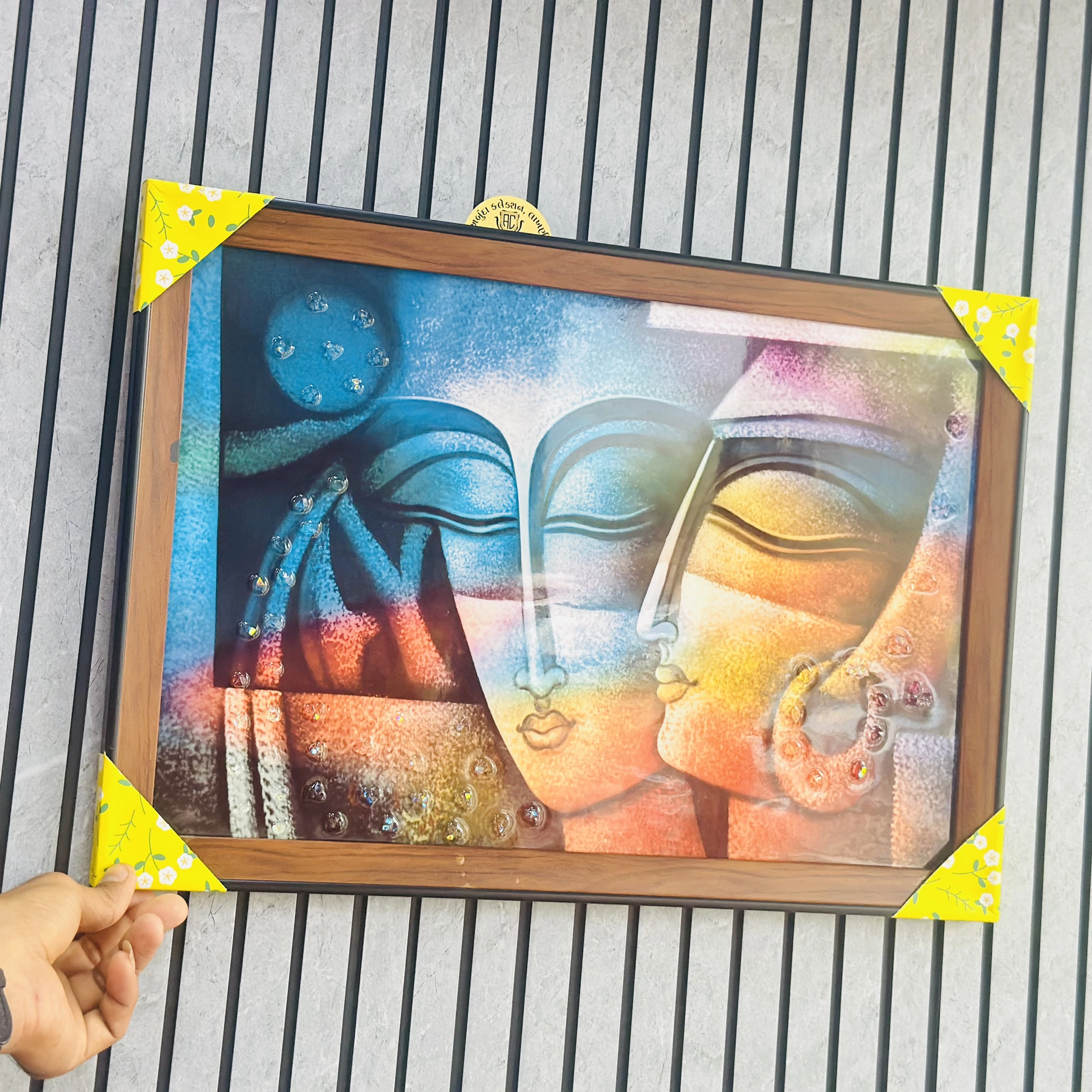 Radha Krishna Satin Matt Texture UV Art Painting(SKU-K4ALDL)