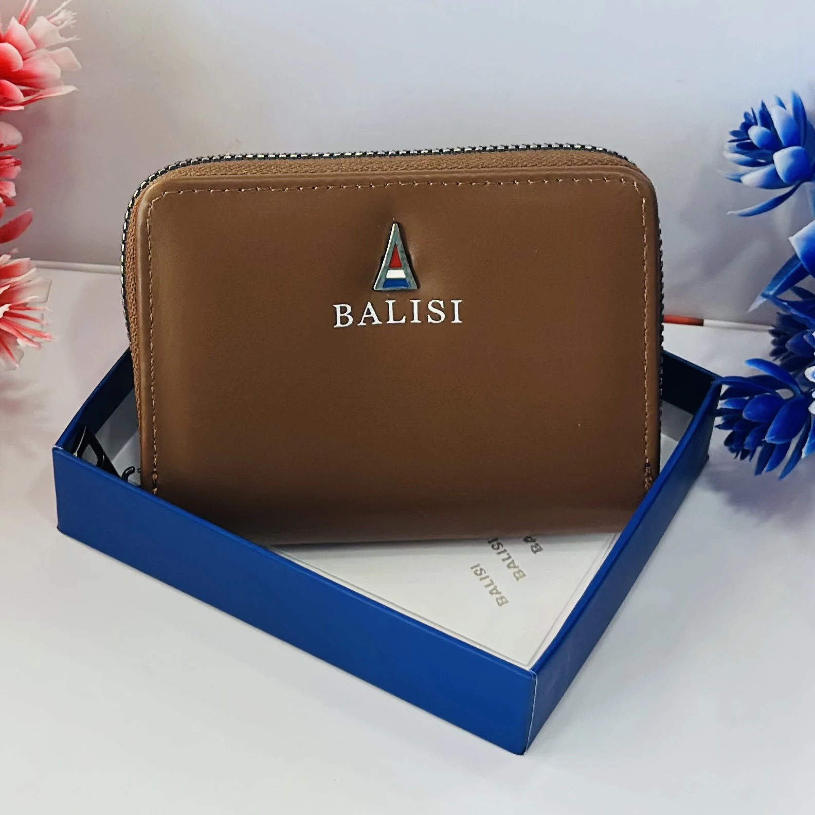 Plain Balisi Zip Button Mens Wallets