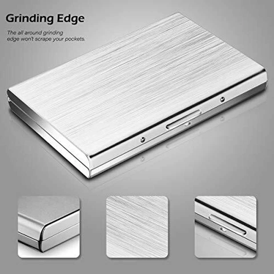 Metal RFID-blocking credit card holder or wallet.