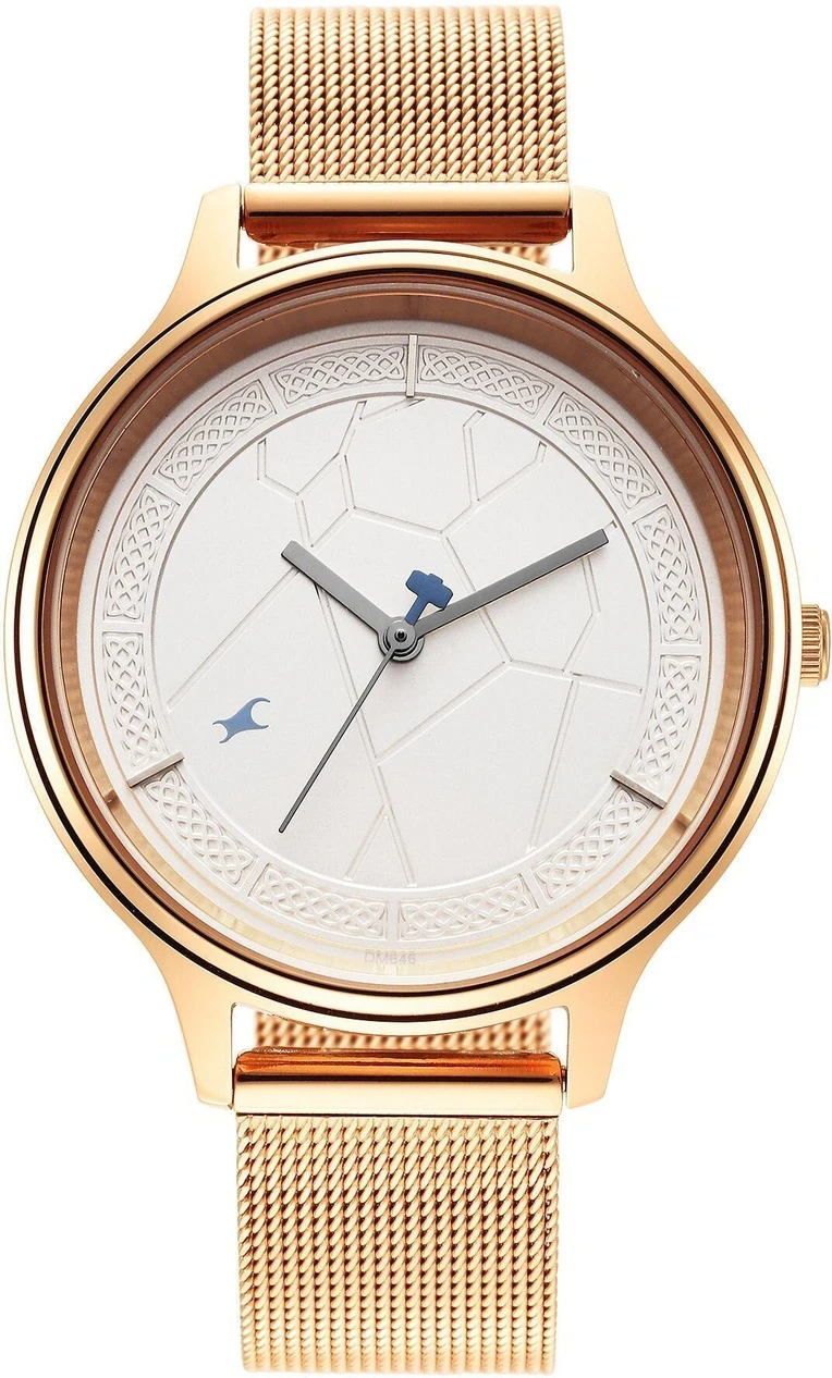 Fastrack Thor White Dial Rose Gold Stainless Steel Strap Analog Watch  - For Girls NT6269WM01