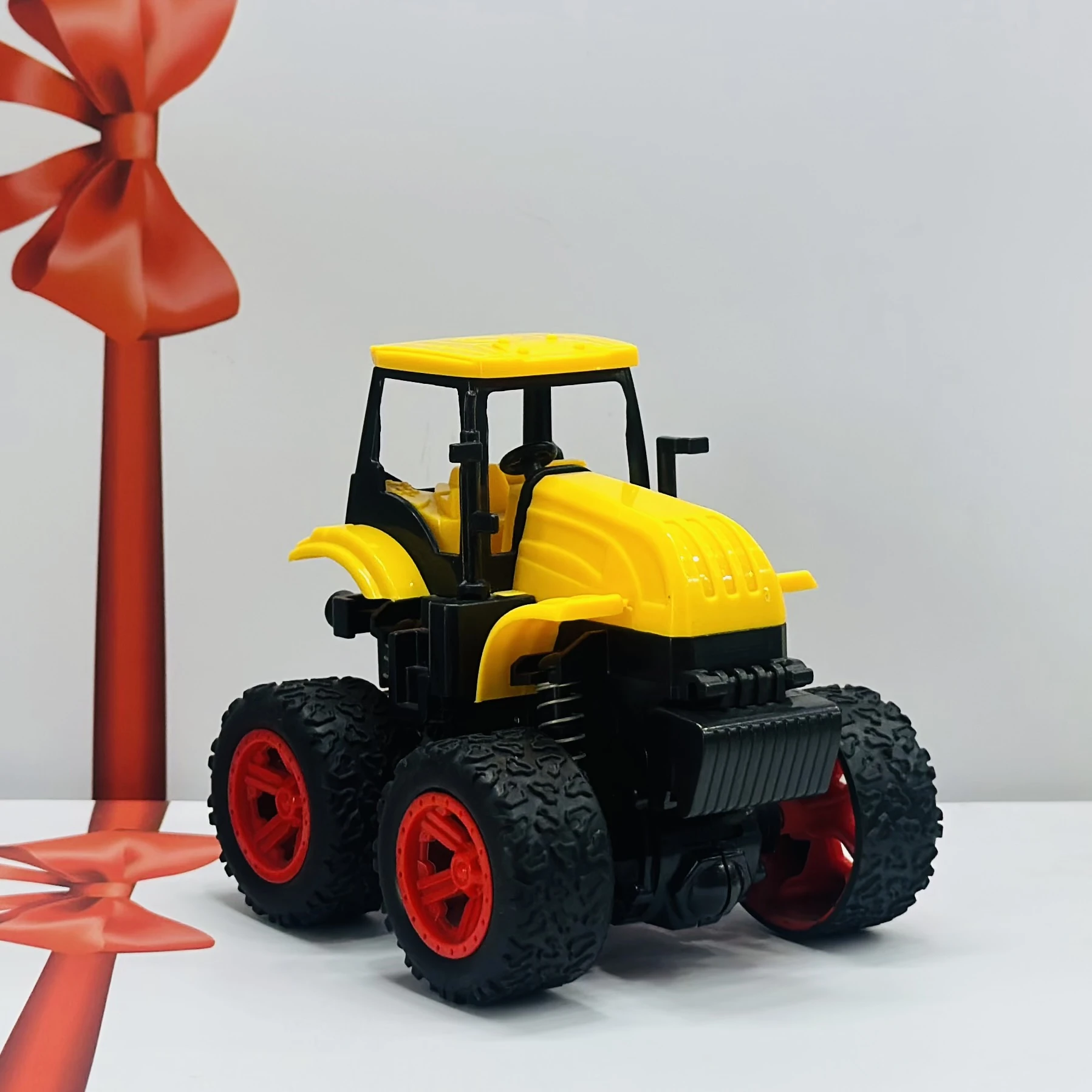 Yellow toy tractor