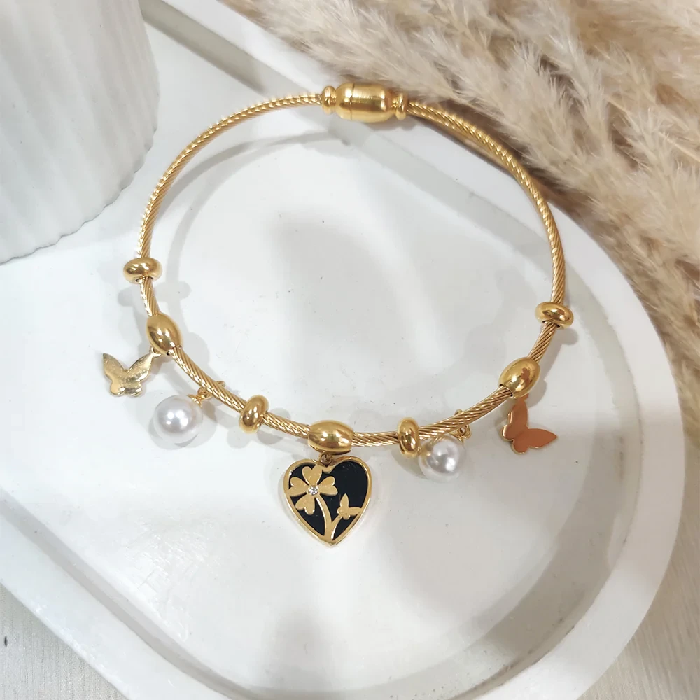 stainless steel rose gold-plated bracelet