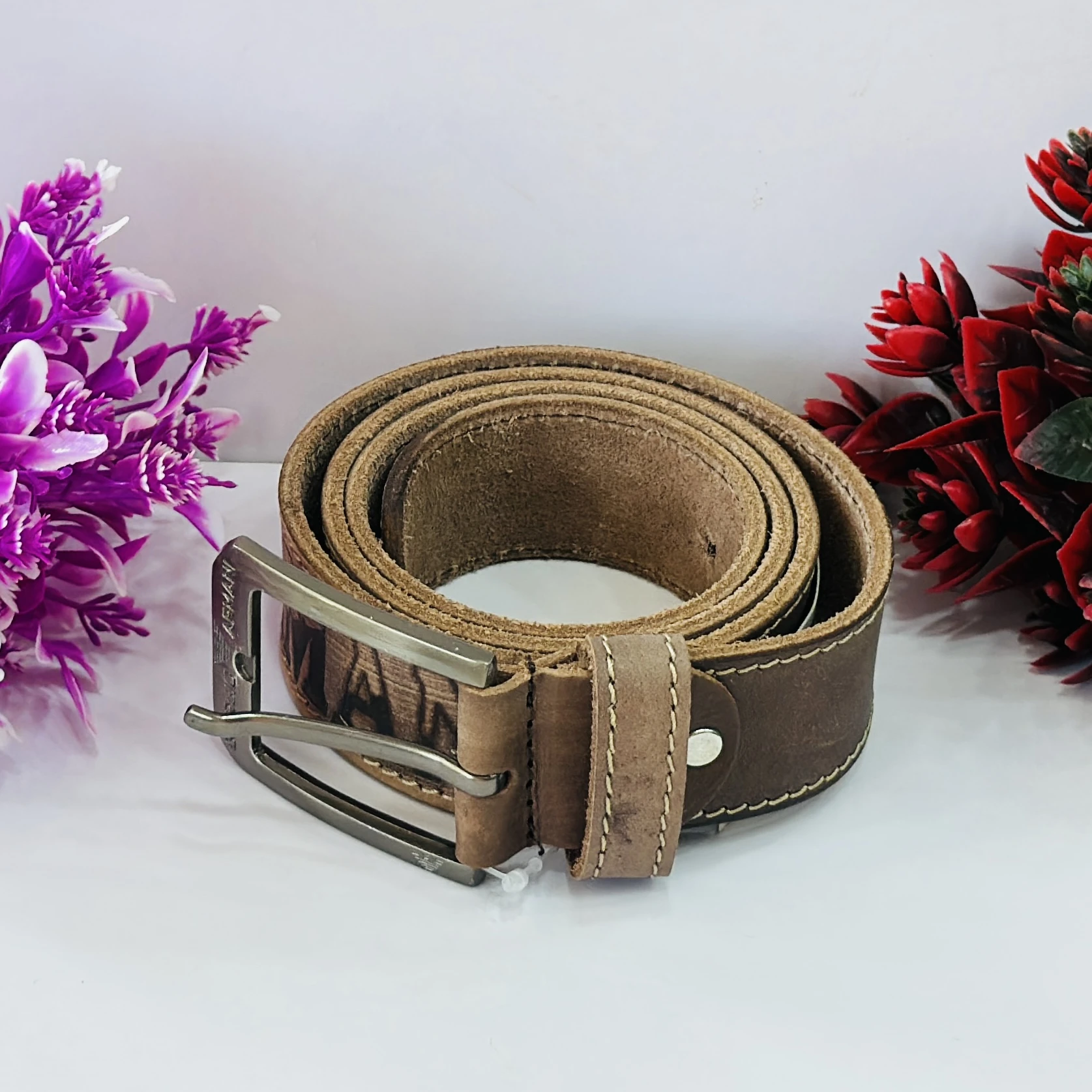 Leather World Mens Genuine Leather Belt