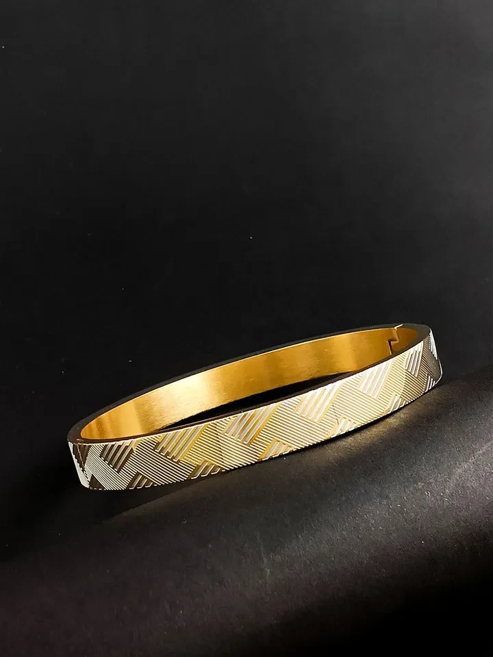 Sterling Silver Platinum Plated Men's Kada for Men
