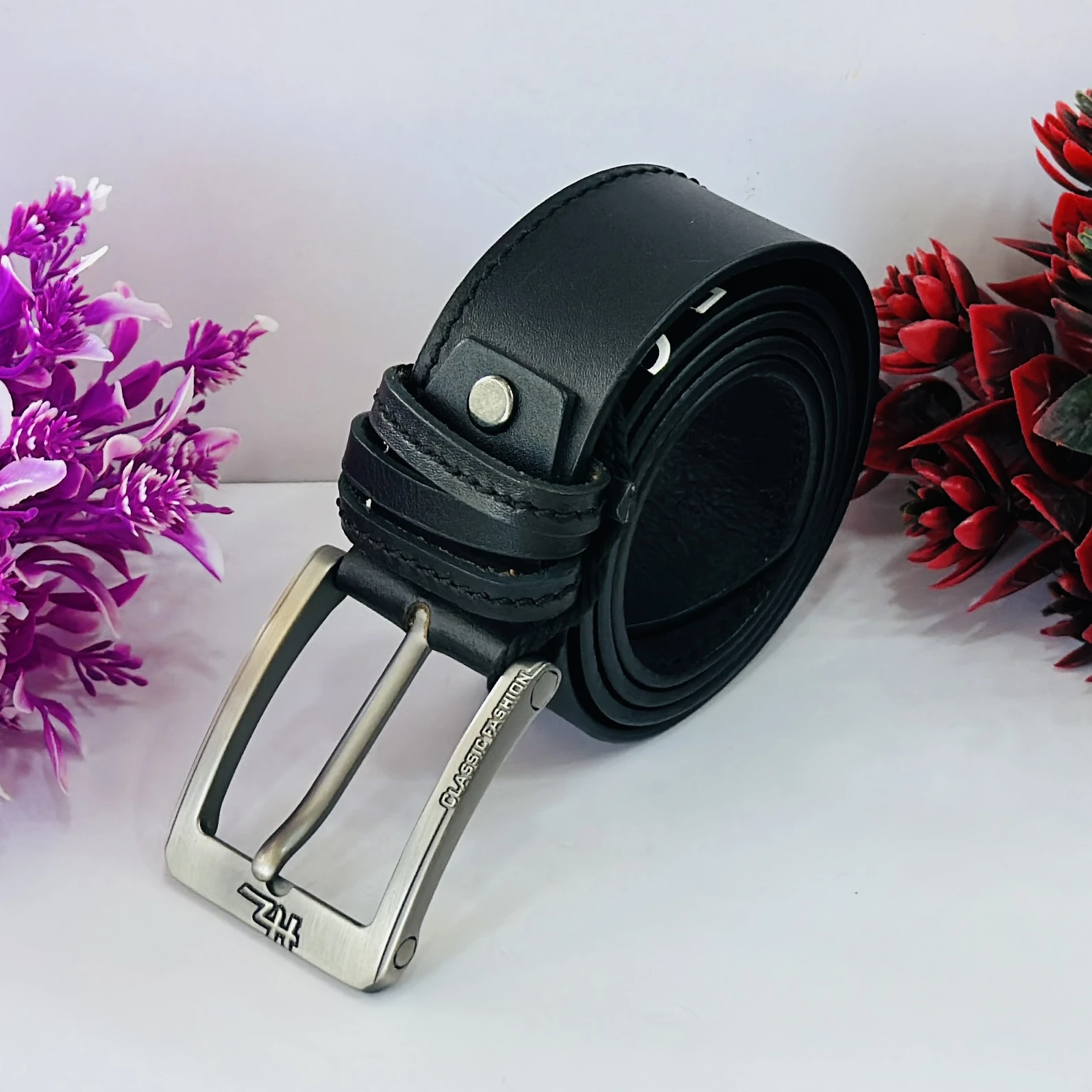 Leather World Mens Genuine Leather Belt