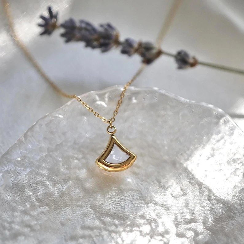Gold plated titanium steel necklace