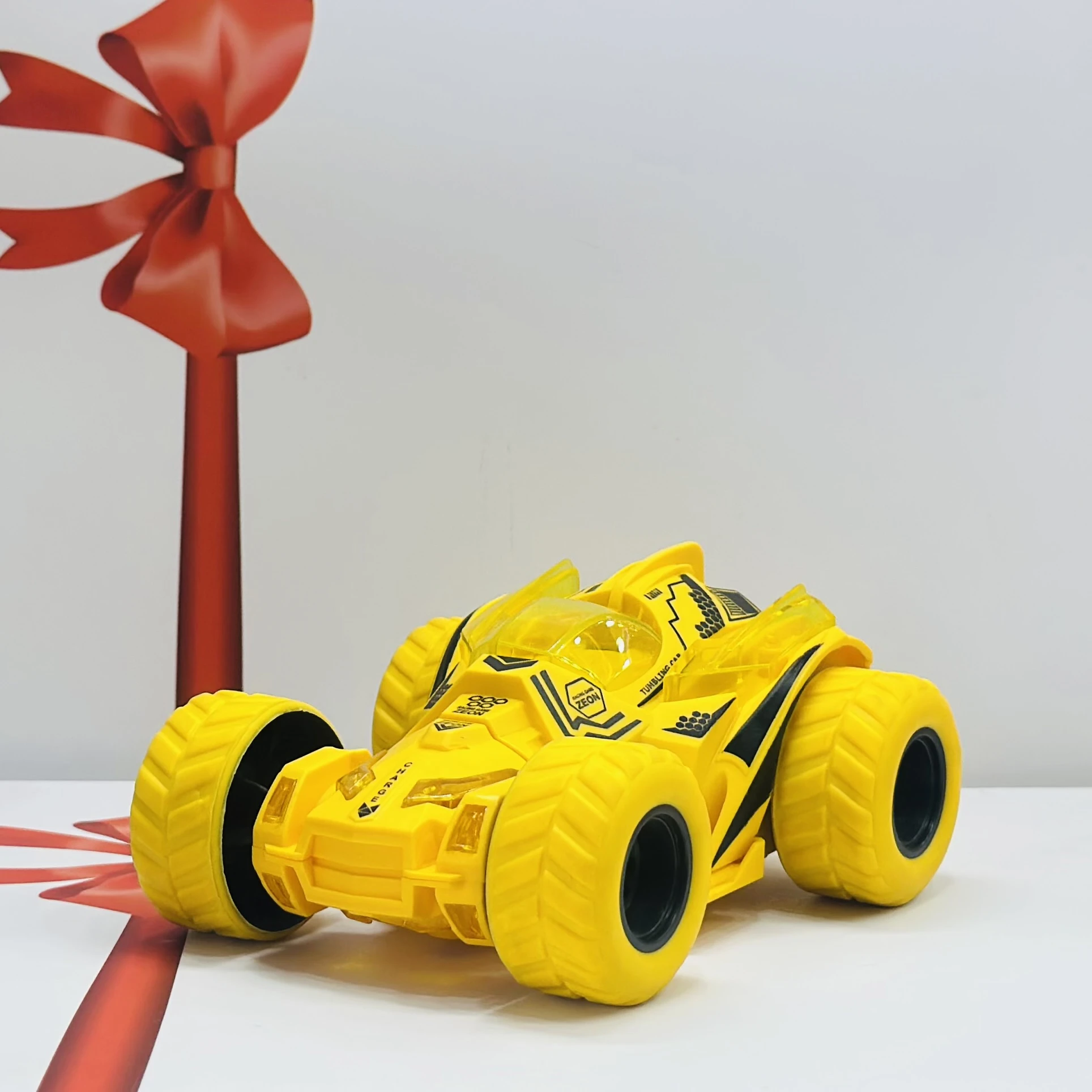 friction-powered toy stunt car
