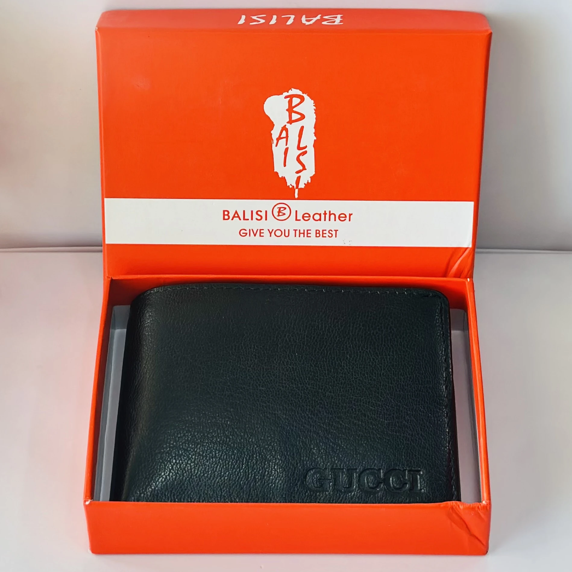 Balisi black leather wallet