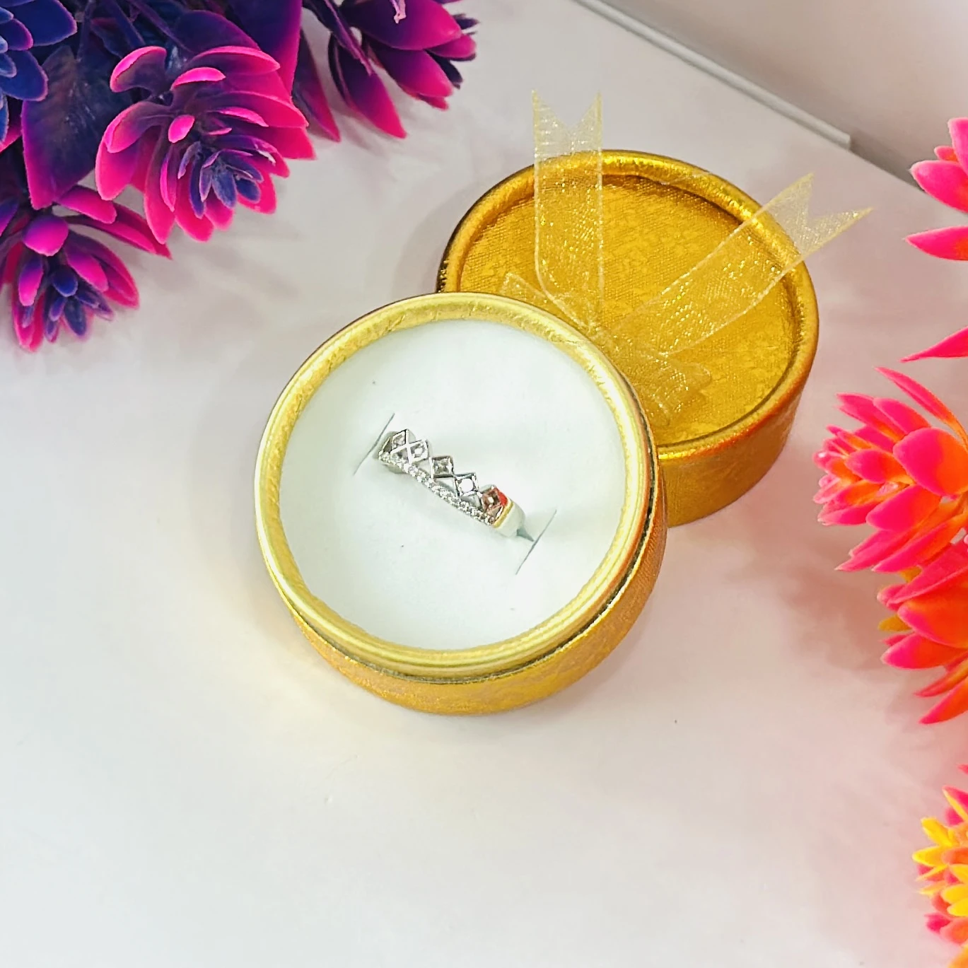 Sterling silver, cubic zirconia butterfly