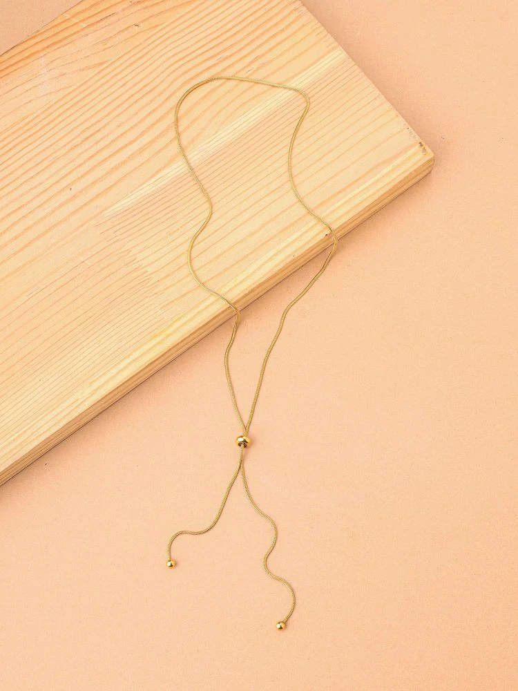Gold Plated Titanium Steel Slider Necklace
