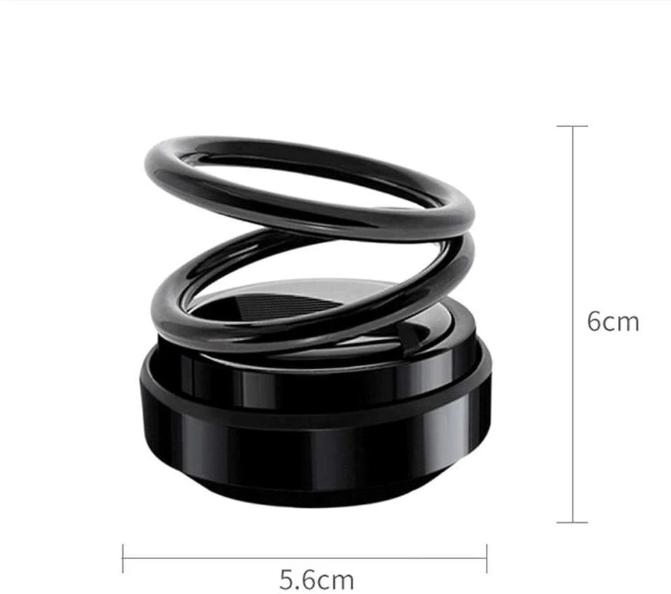 solar-powered, double-ring rotating car air freshener/perfume diffuser