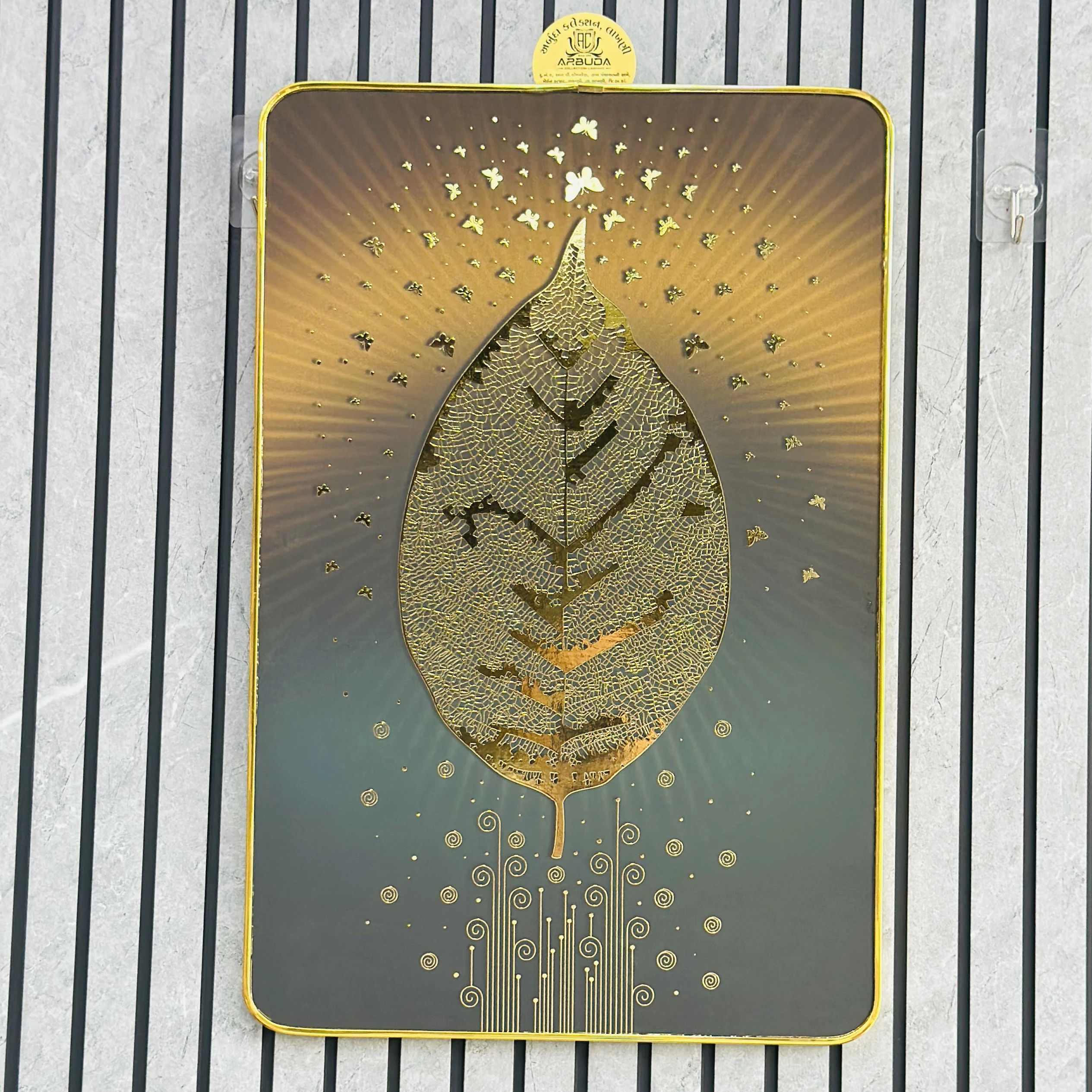Golden embossed wall painting(SKU-CTG3R9)