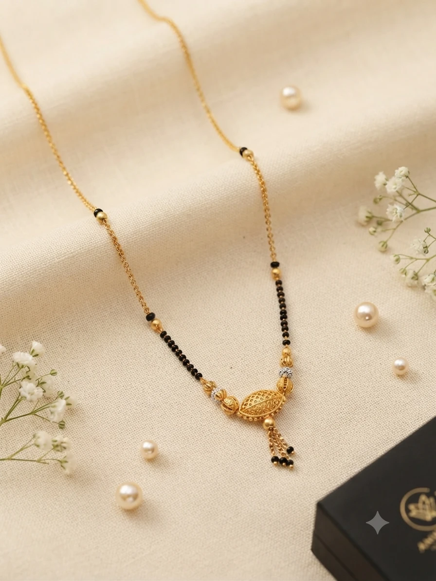 Aadvik Designs gold-plated beaded mangalsutra