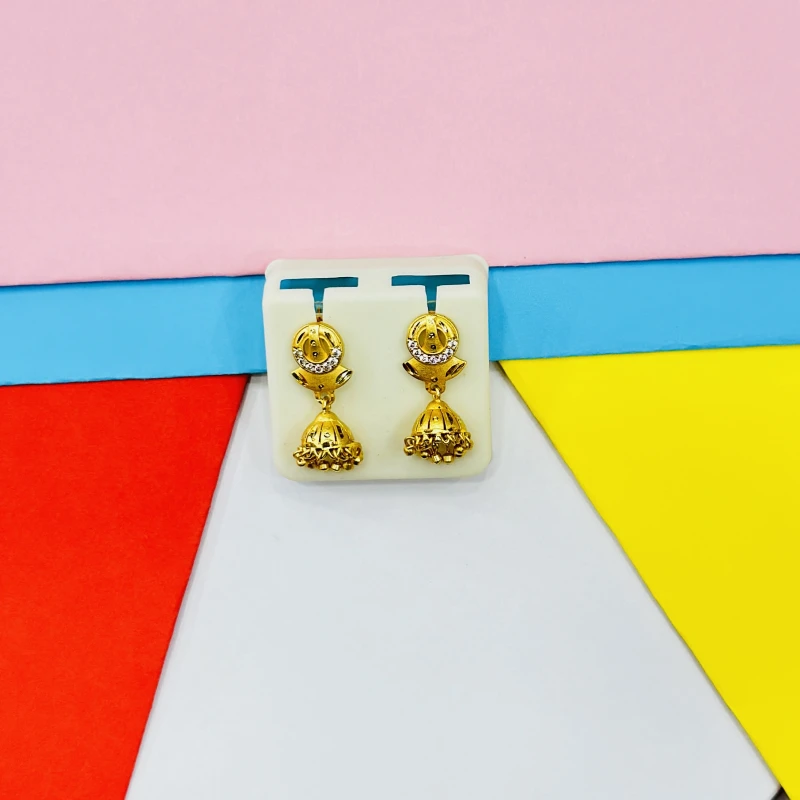 Gold -plated jhumka earrings