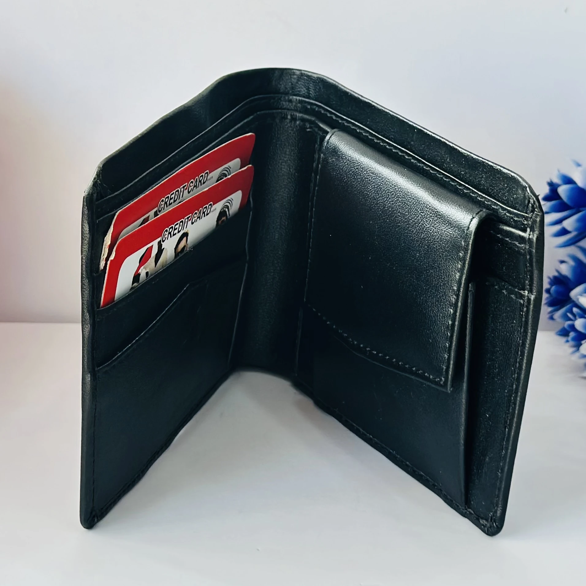 Men's Pure Leather Global Coin Bi Fold Wallet