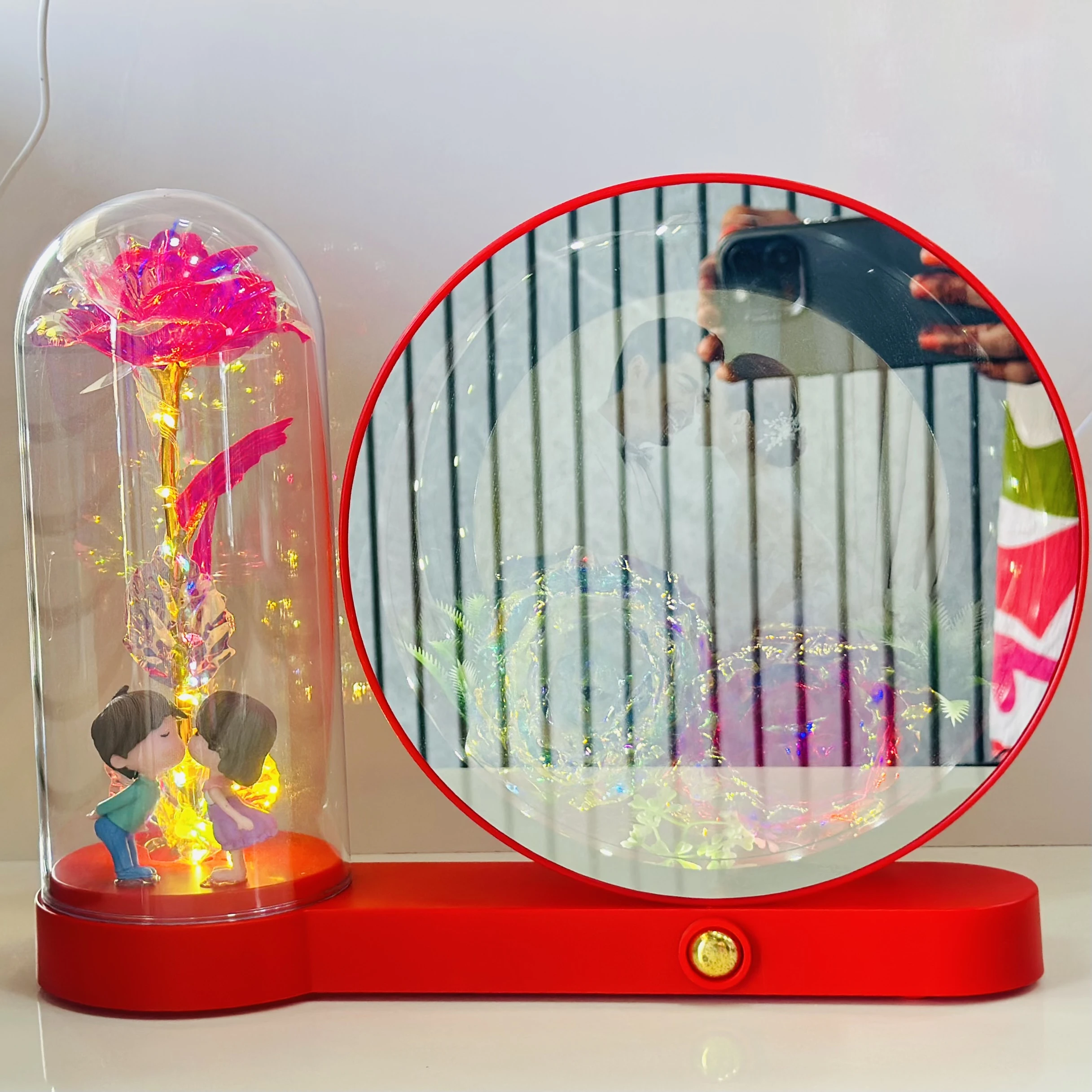 Eternal Rose in Glass with LED Light(SKU-3D244G)