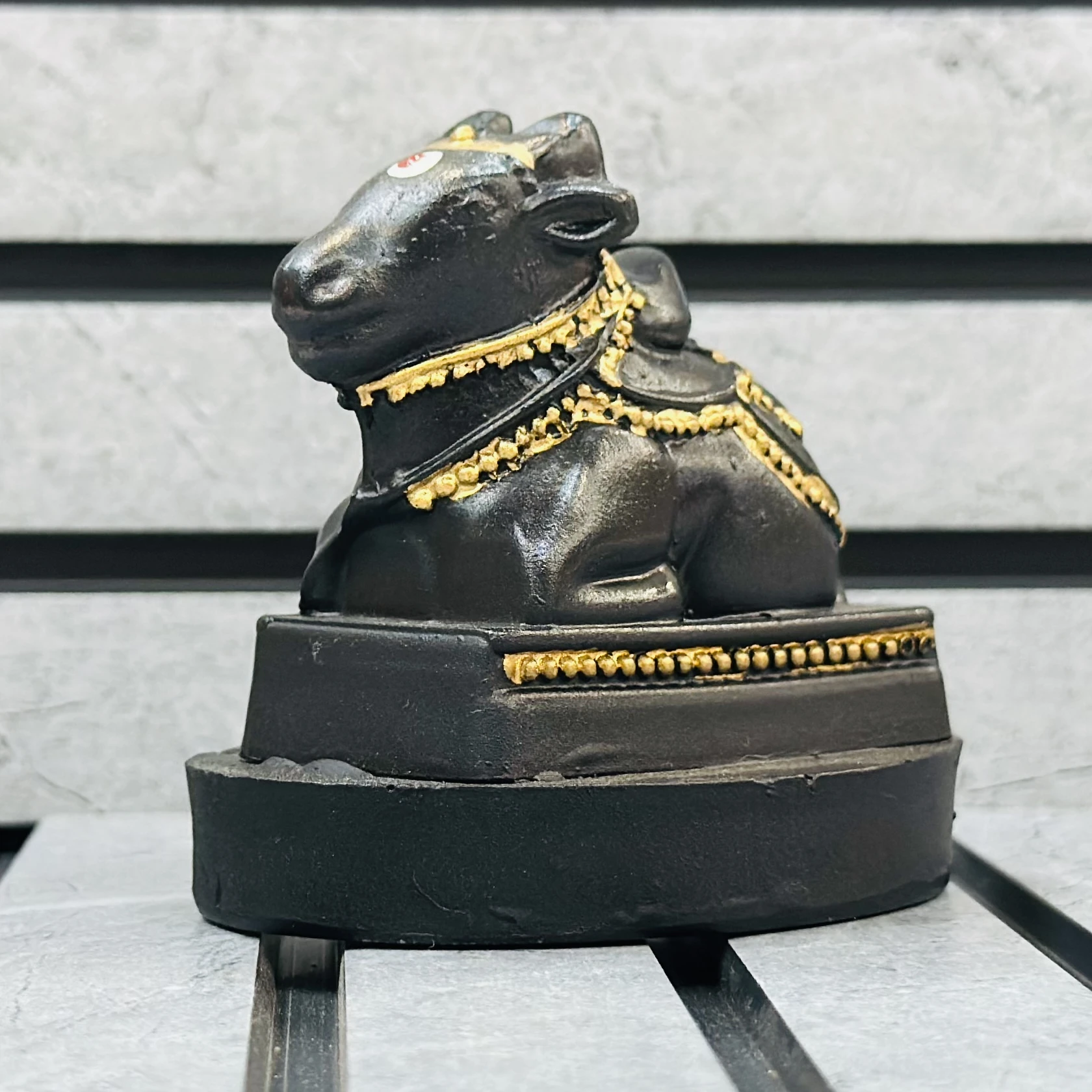 Statue of Nandi, the sacred bull of the Hindu god Shiva.