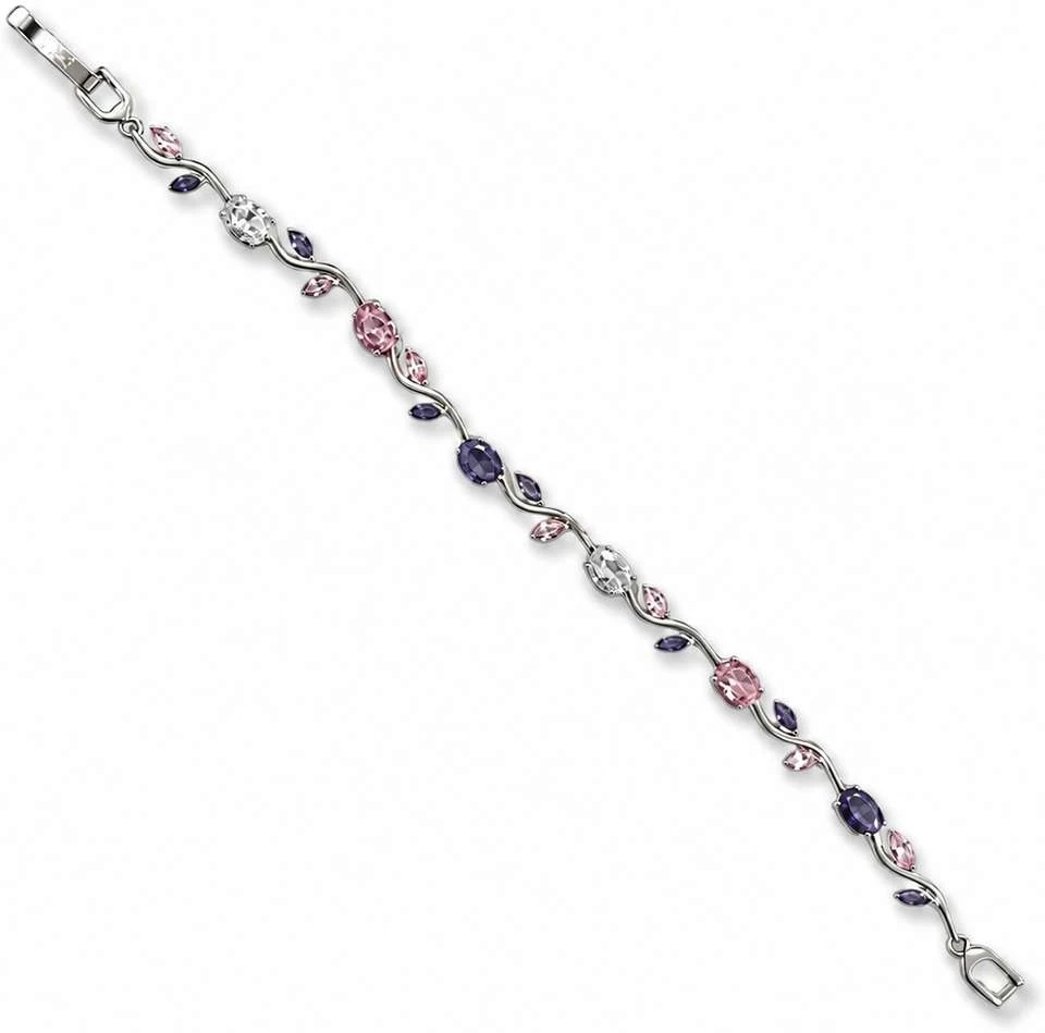 Style Kraft bracelet features a silver-plated design adorned with multi-colored tulip-shaped gems