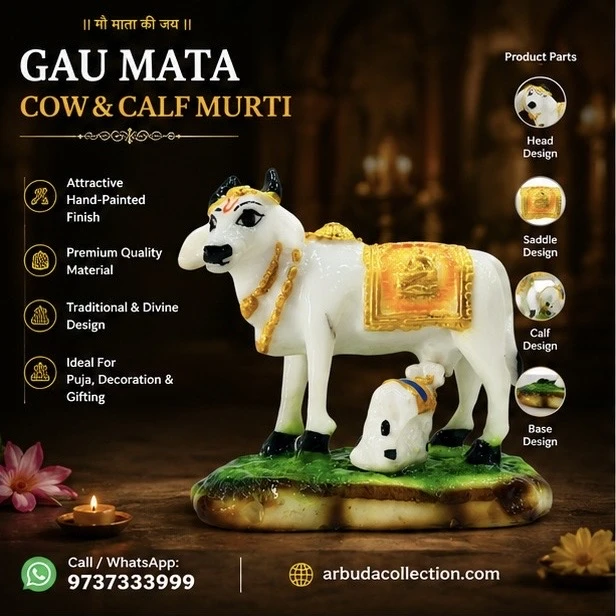 Kamdhenu Cow and Calf statue