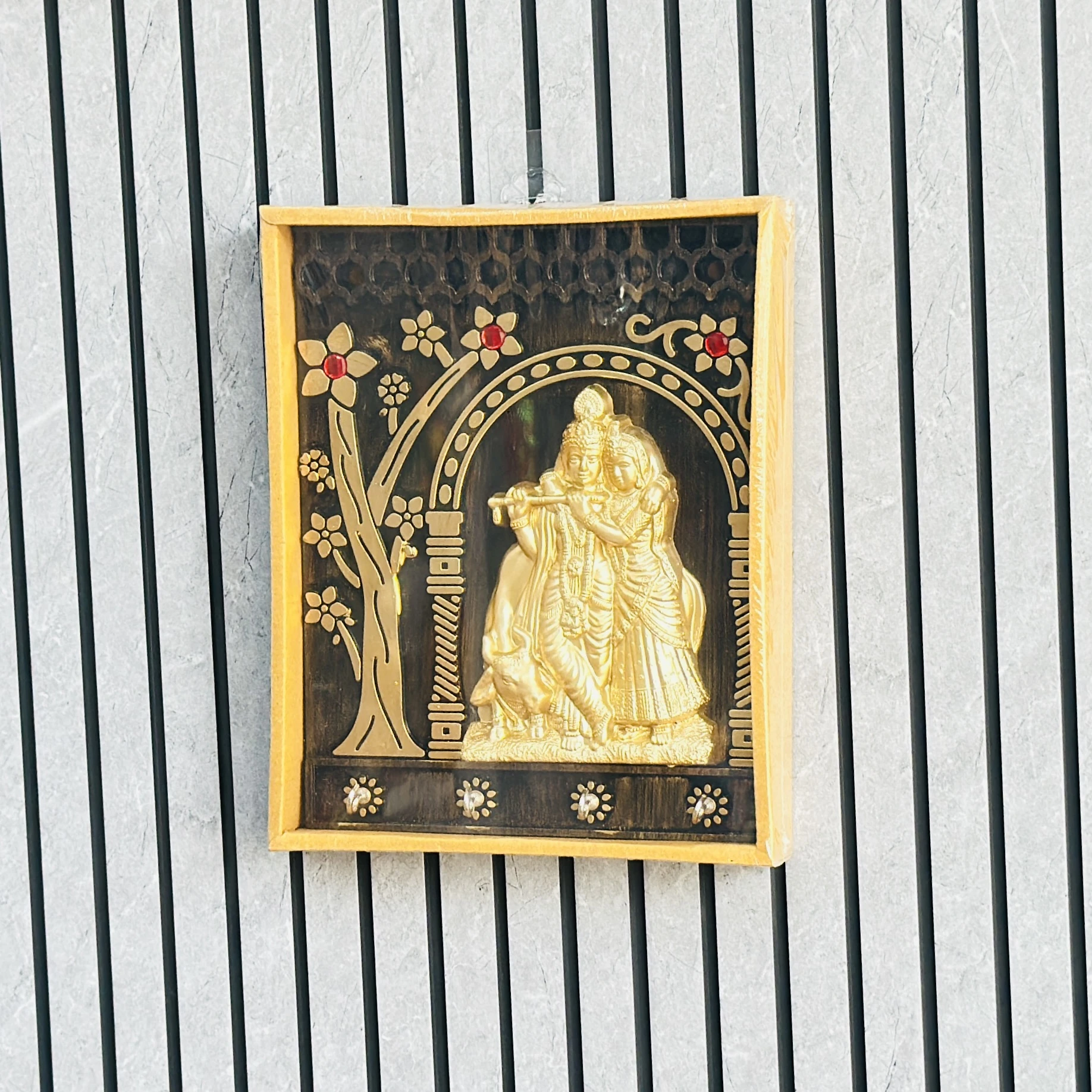 Karigaari India wooden Radha Krishna wall hanging frame ….VMT464