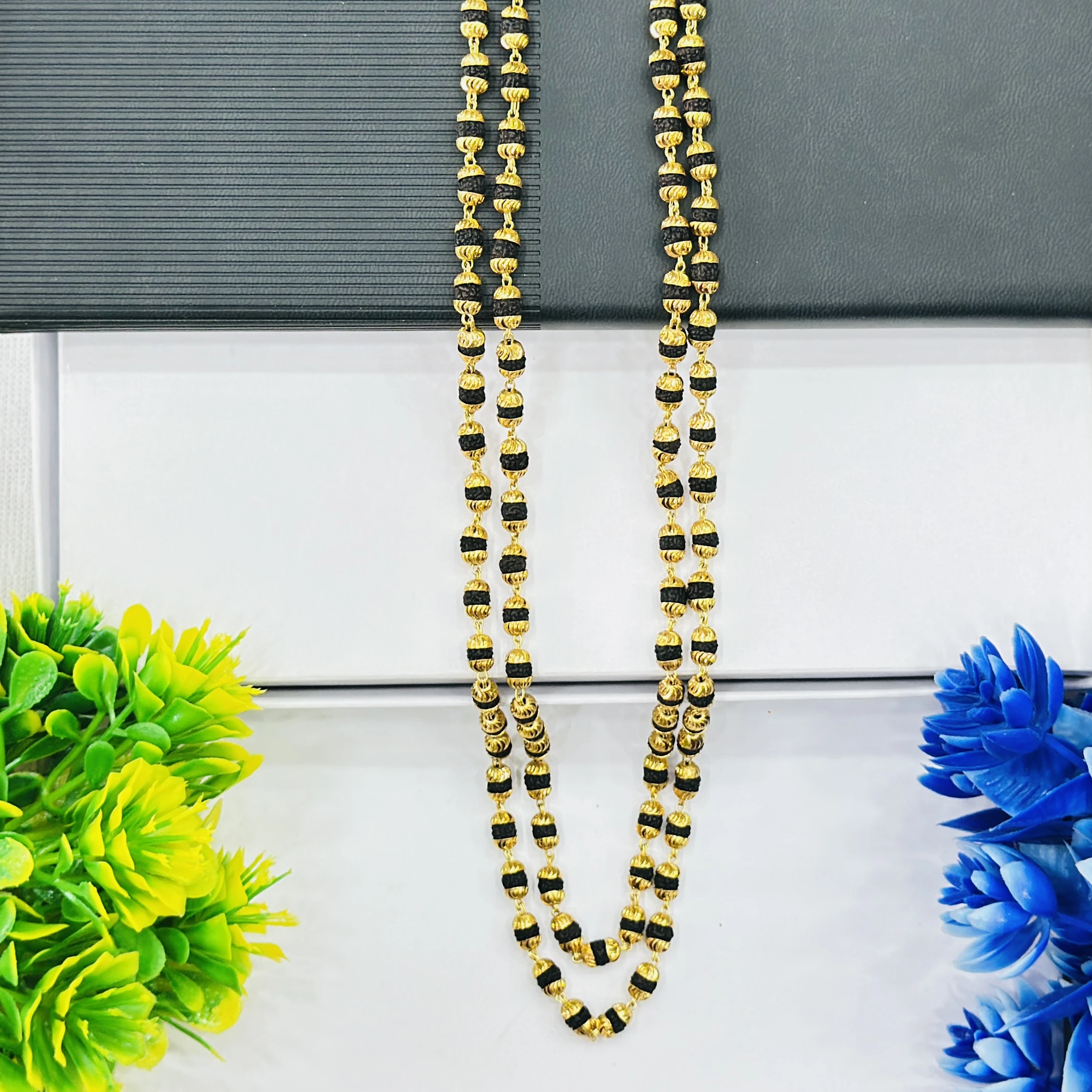 Gold plated Rudraksha mala