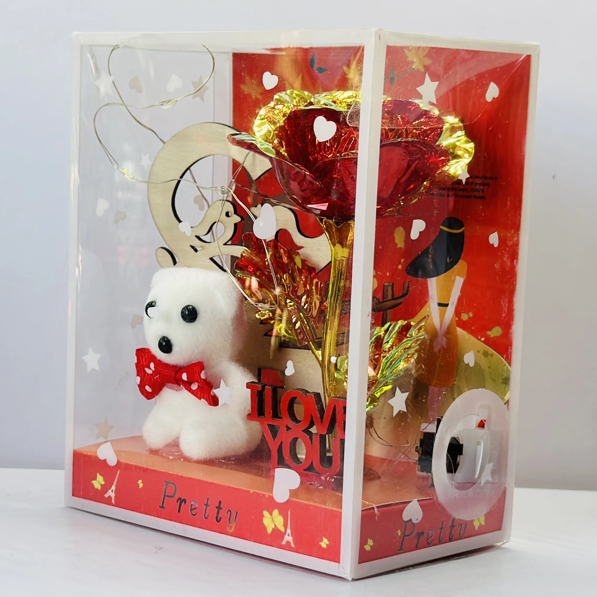 Flower & Teddy Gift Box Red Rose