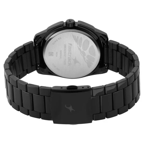 Fastrack Wear Your Look Quartz Analog Black Dial Metal Strap Watch for Guys MODEL NO.NS3089NM03