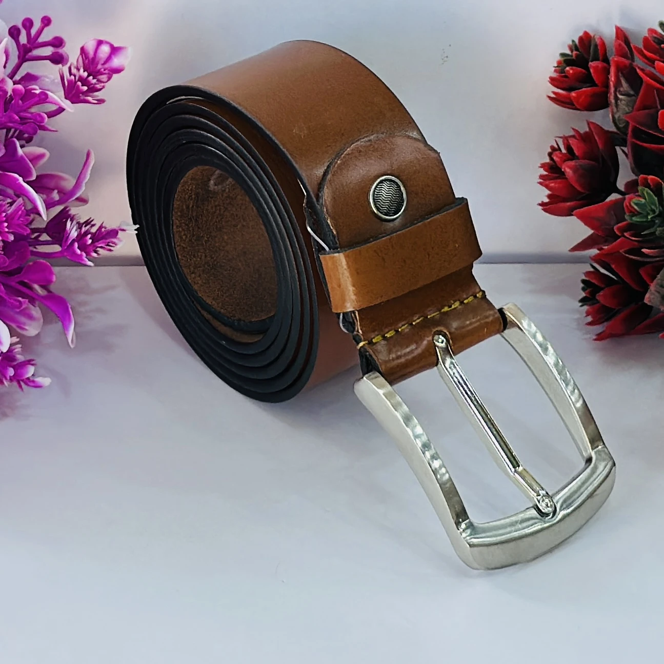 Leather World Mens Genuine Leather Belt