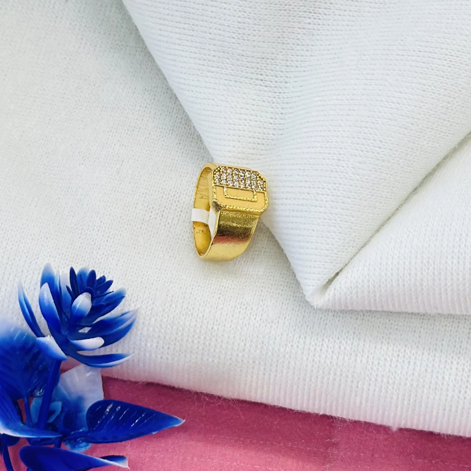 Diamond gold plated ring.