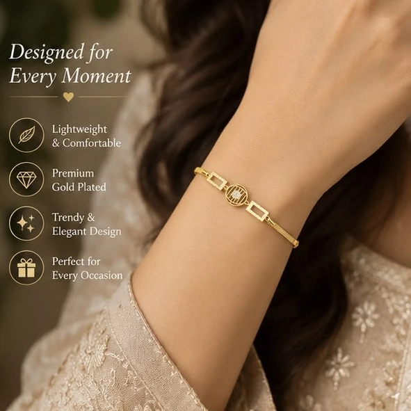 Premium Golden Rakhi