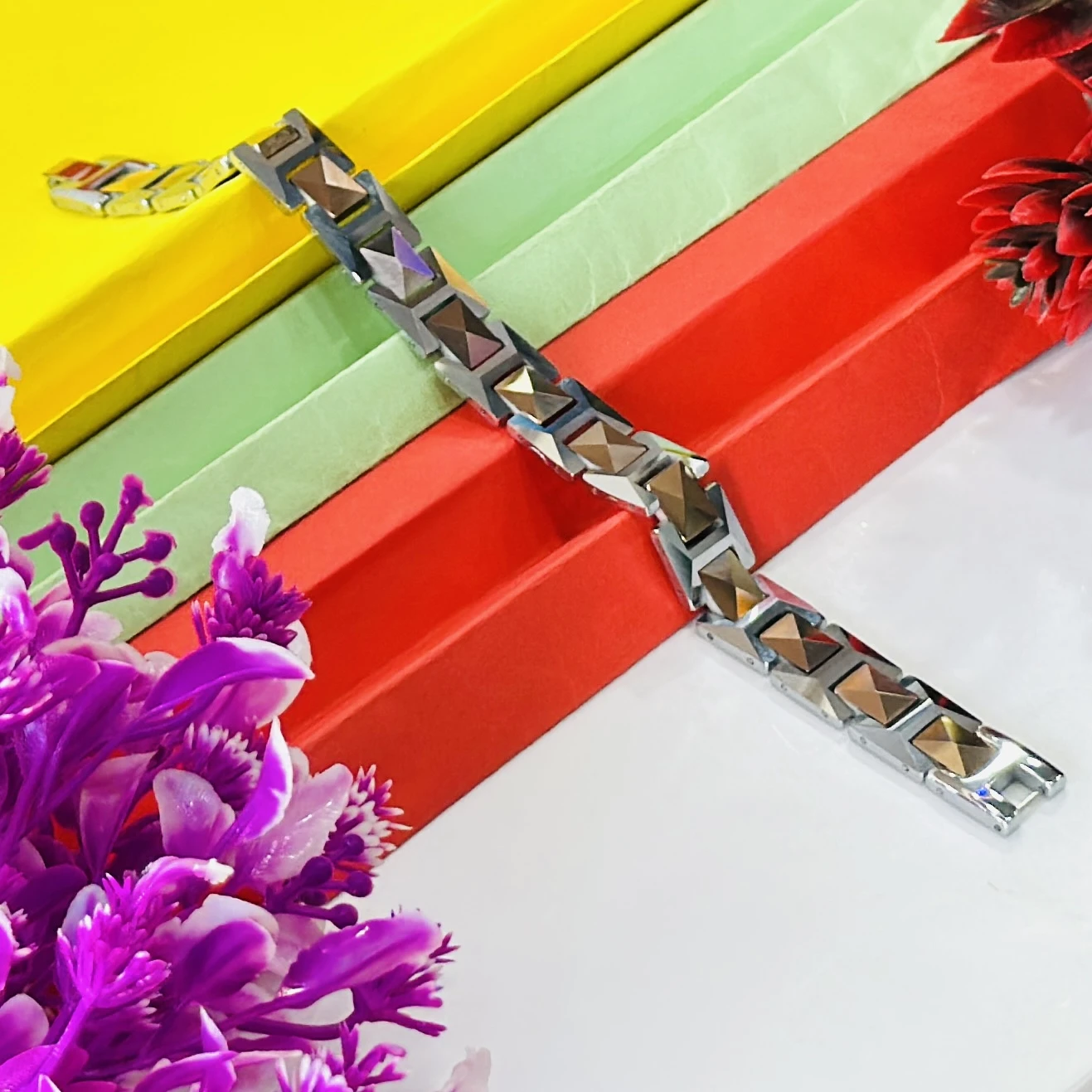 Terahertz rectangle bead bracelet
