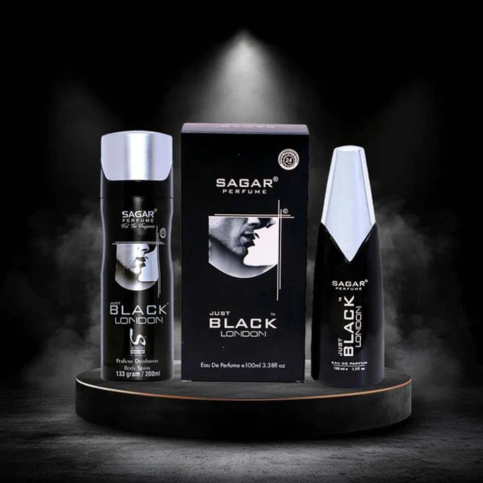 Sagar Just Black London Perfume and Body Spray Combo.