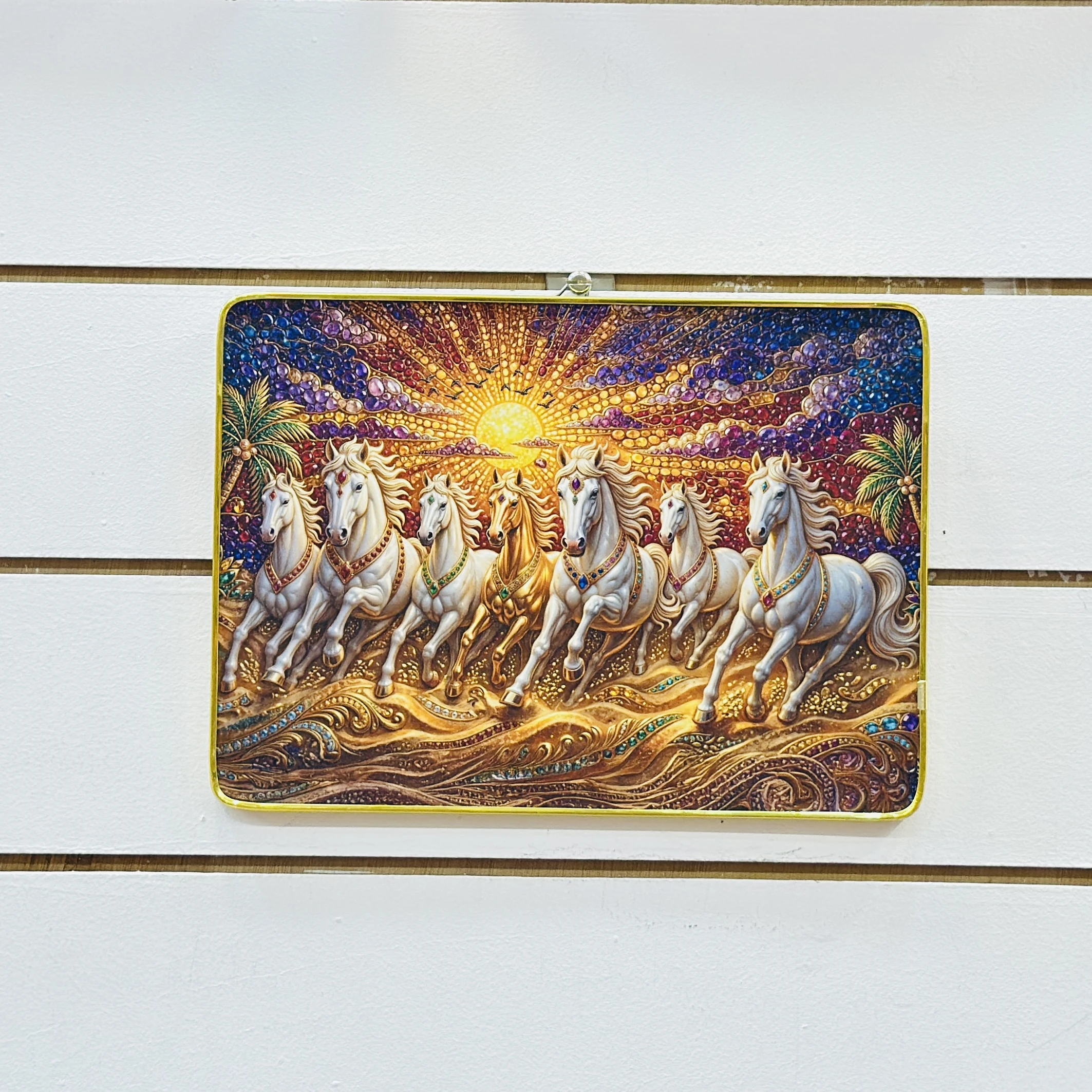 "Seven Running Horses" wall painting or photo frame……YKWL7N