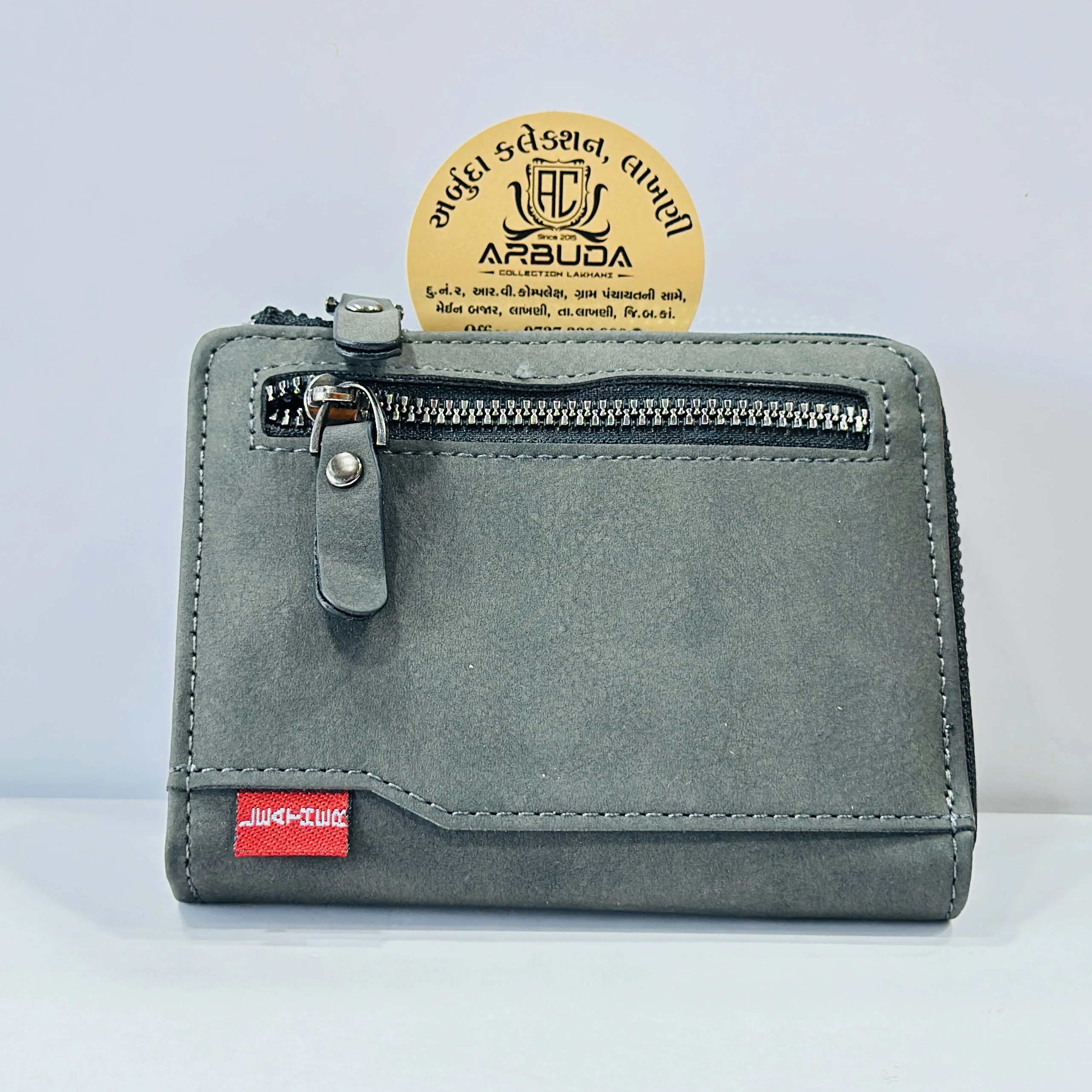 Grey Loise Borren branded bi-fold wallet