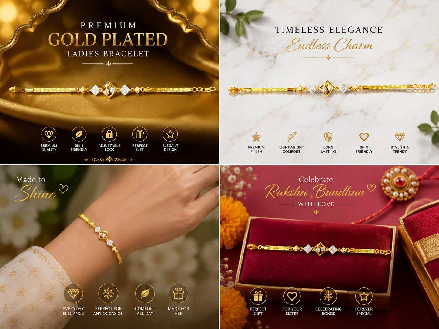 Premium Gold plated Rakhi