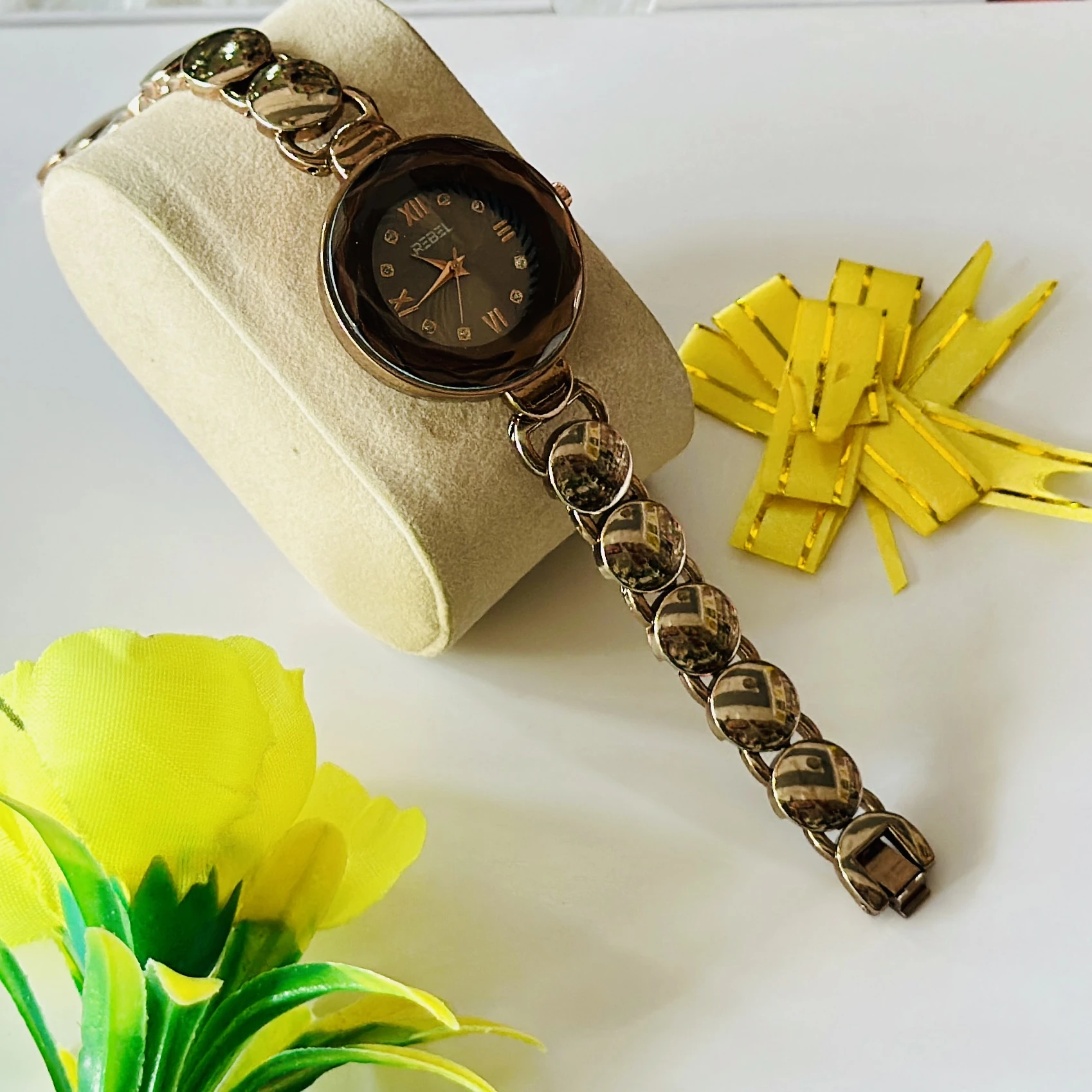 Foreigner luxury brown jewelry wristwatch for women