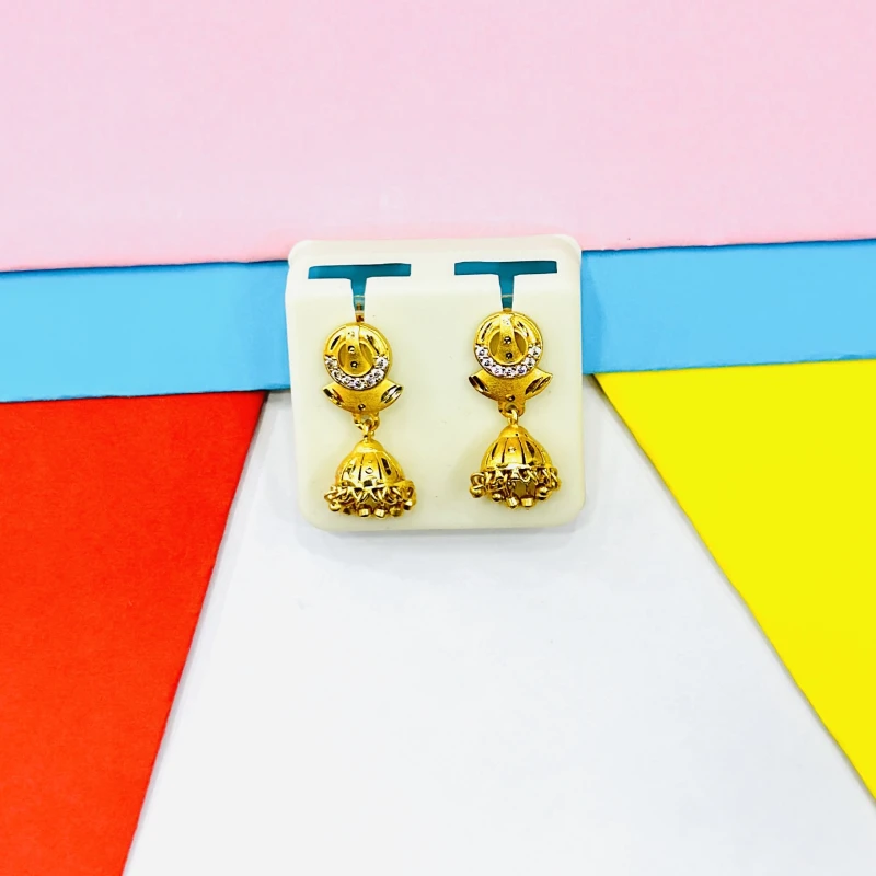 Gold -plated jhumka earrings